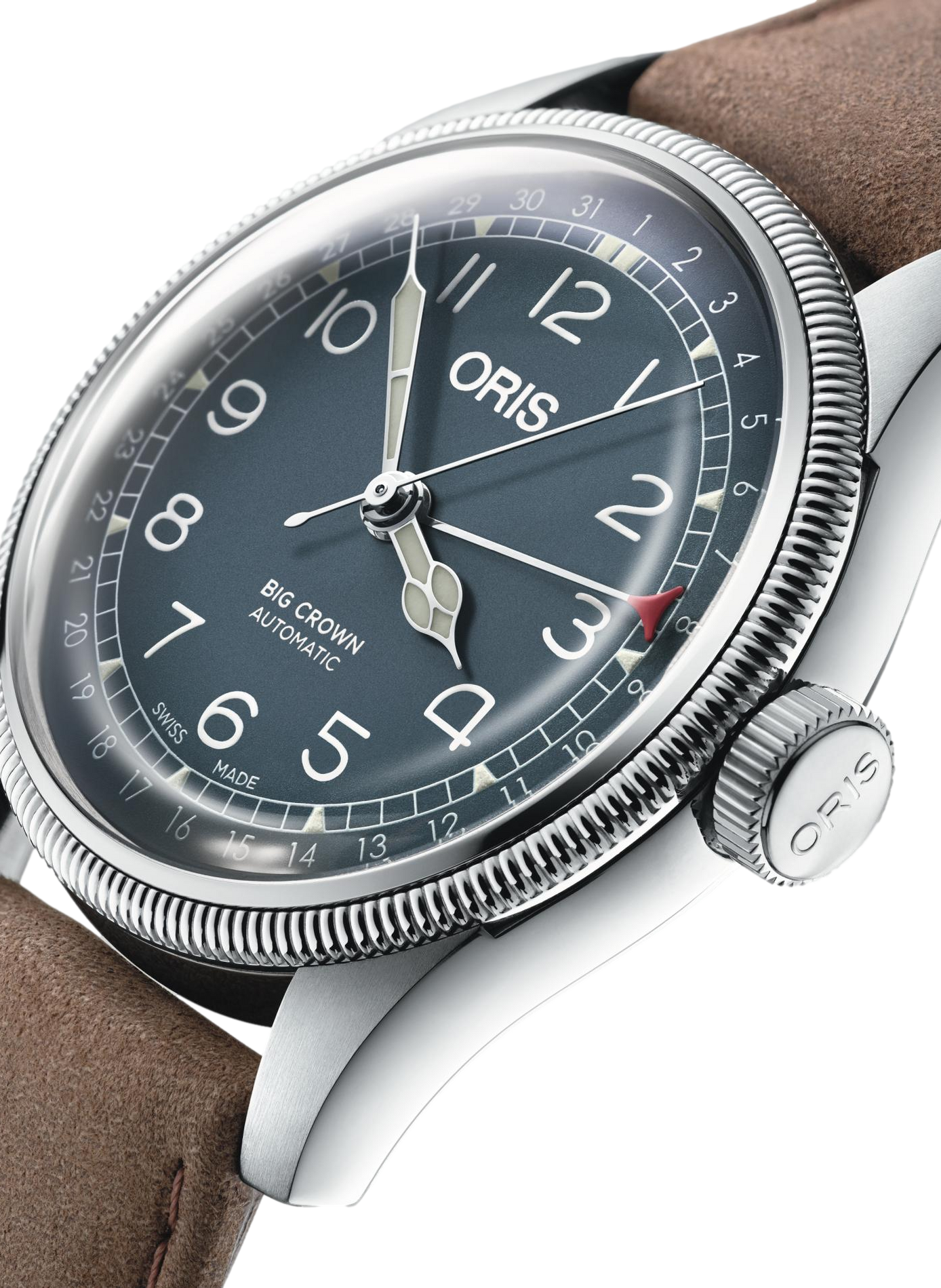 Montre automatique Oris Big Crown Pointer Date en cuir ORIS Bleu