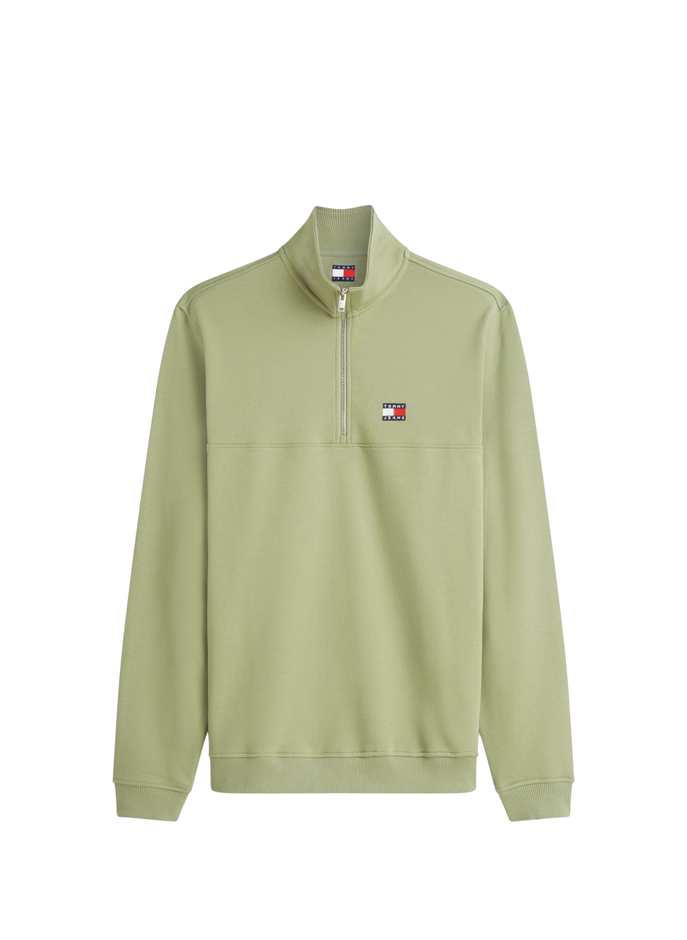 Sweat à col montant zippé en coton TOMMY HILFIGER Vert