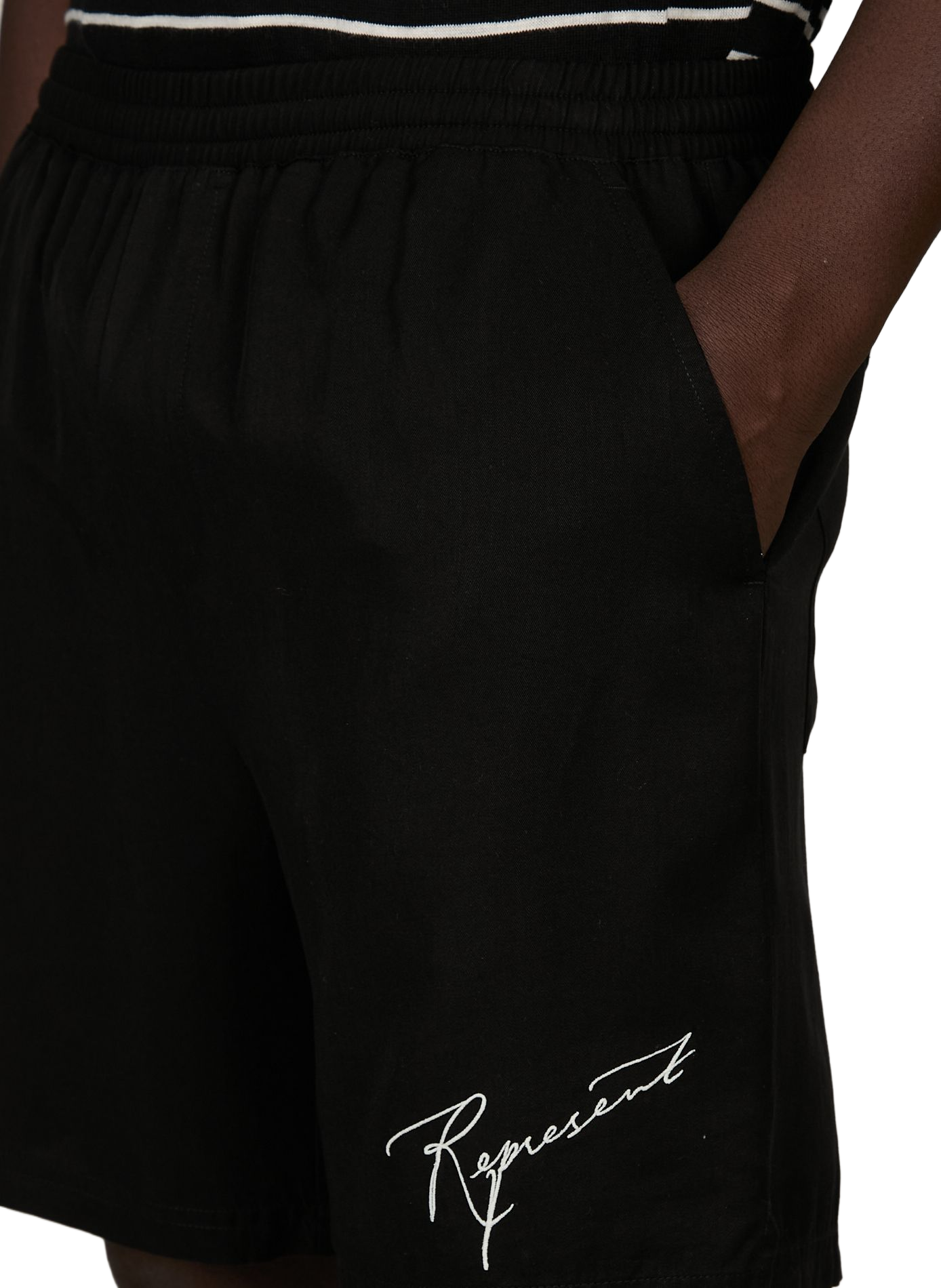 Embroidered straight shorts REPRESENT Black