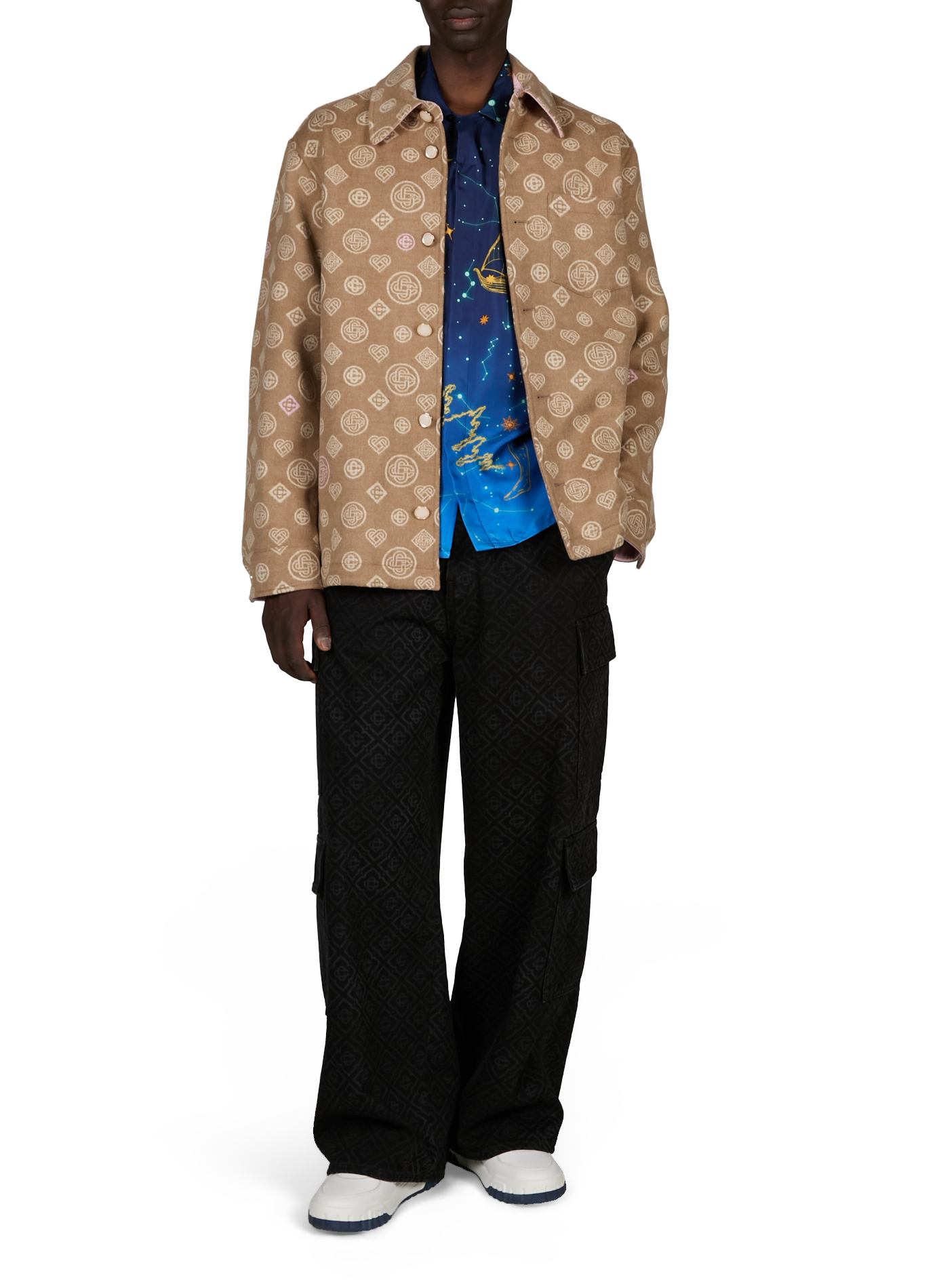 Virgin wool monogram overshirt CASABLANCA PARIS Beige