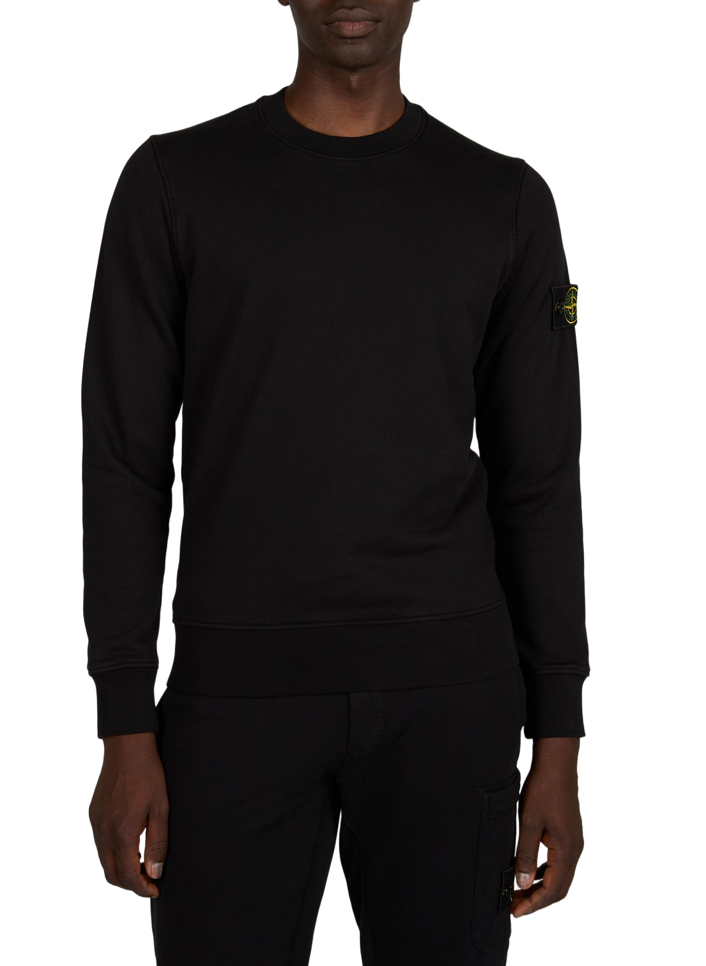 Sweat droit col rond uni STONE ISLAND Noir
