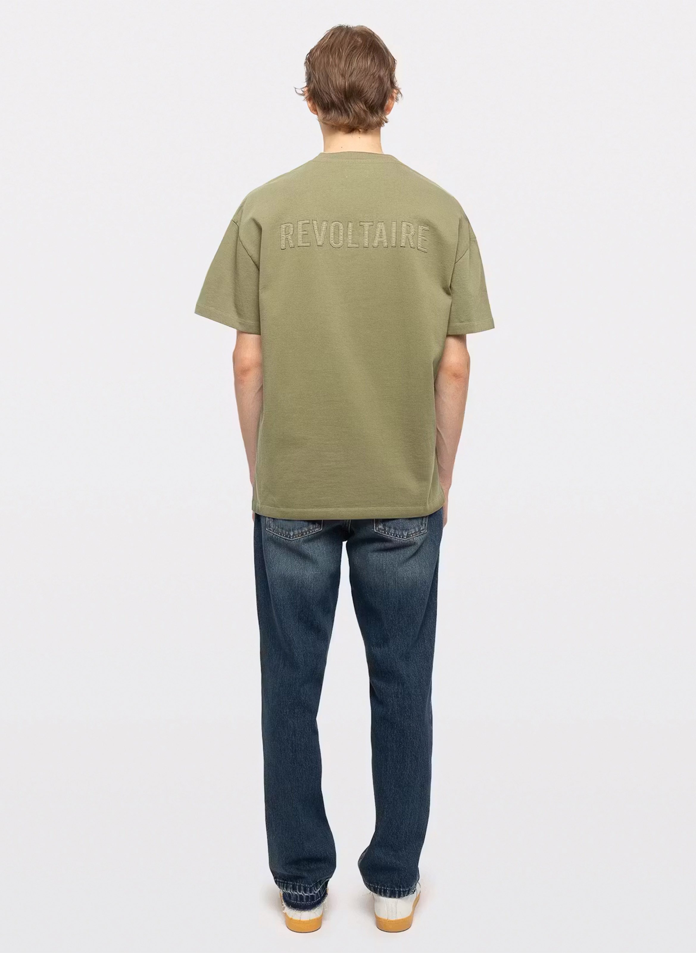 Tee-shirt droit col rond en coton imprimé teddyx ZADIG&VOLTAIRE Vert