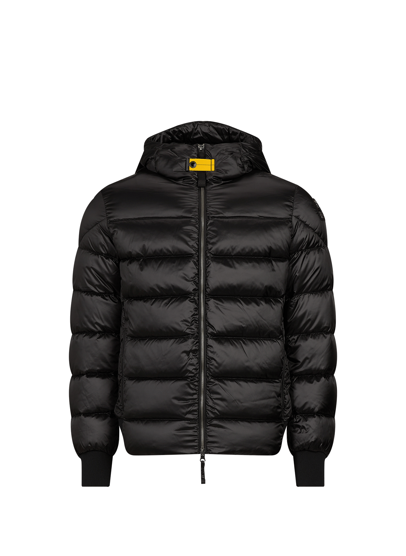 Satin hooded puffer coat PARAJUMPERS Black