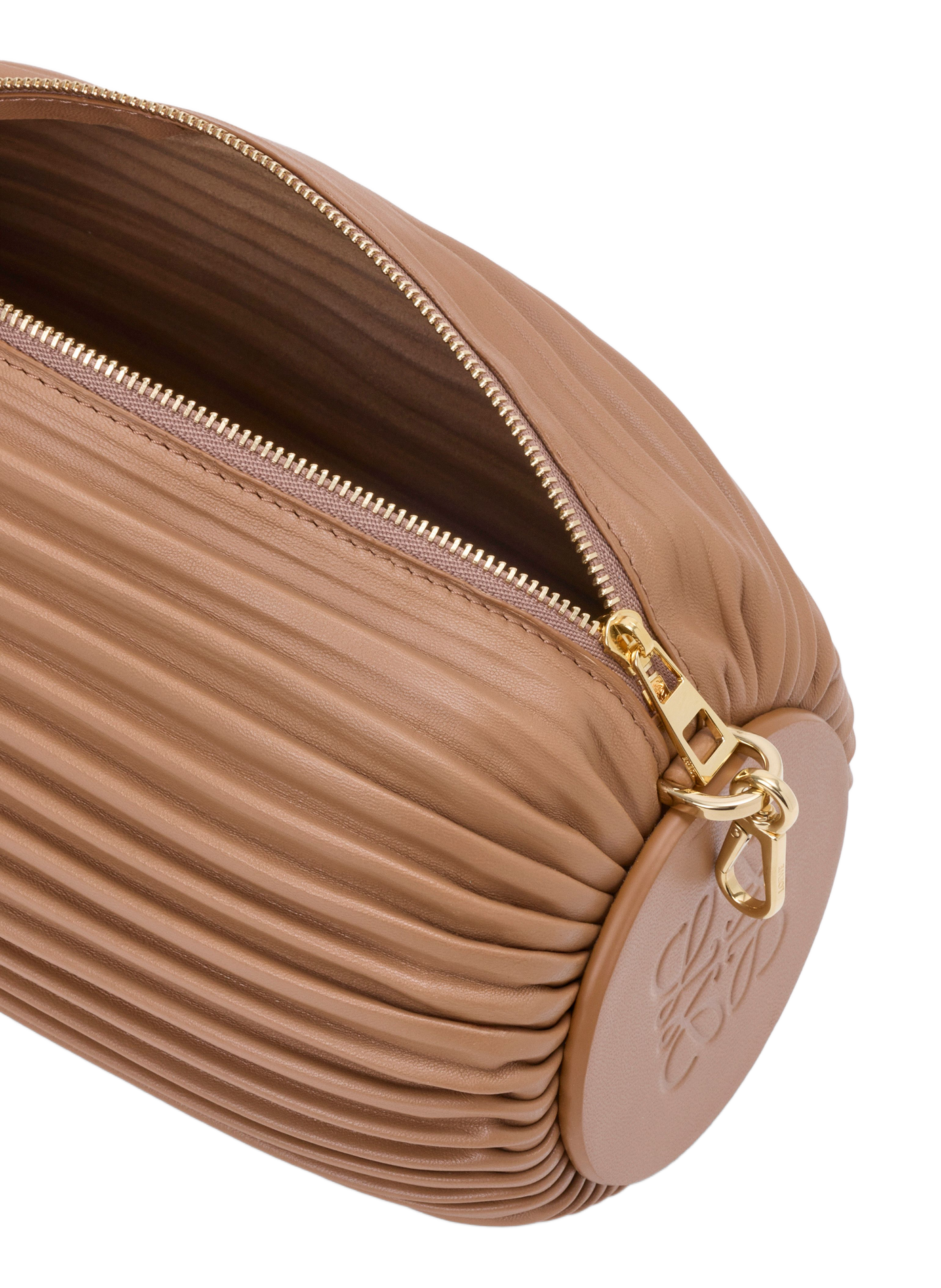 Bracelet Pouch en cuir de veau nappa plissé LOEWE Marron