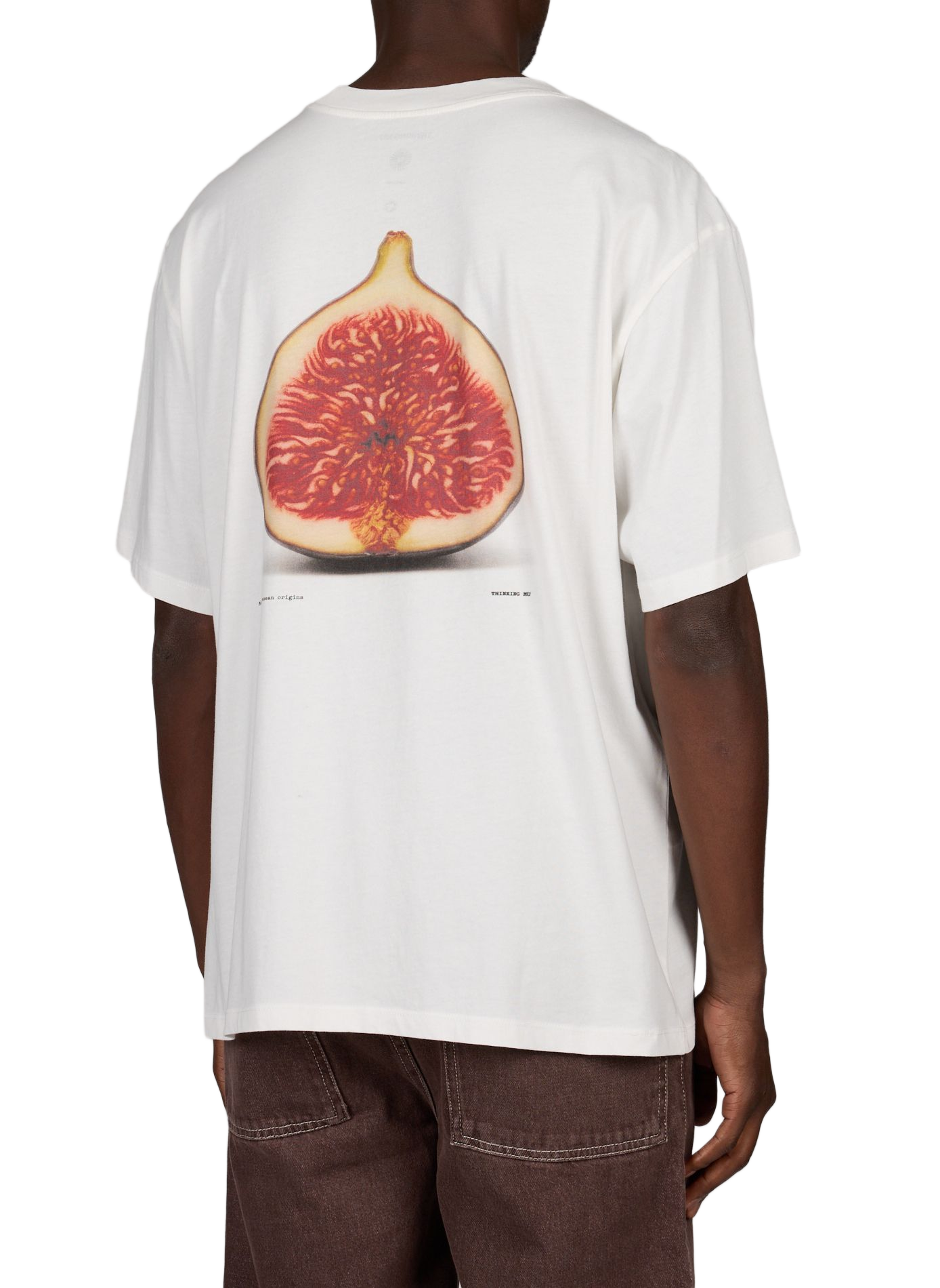 Straight fit round neck printed t-shirt THINKING MU White