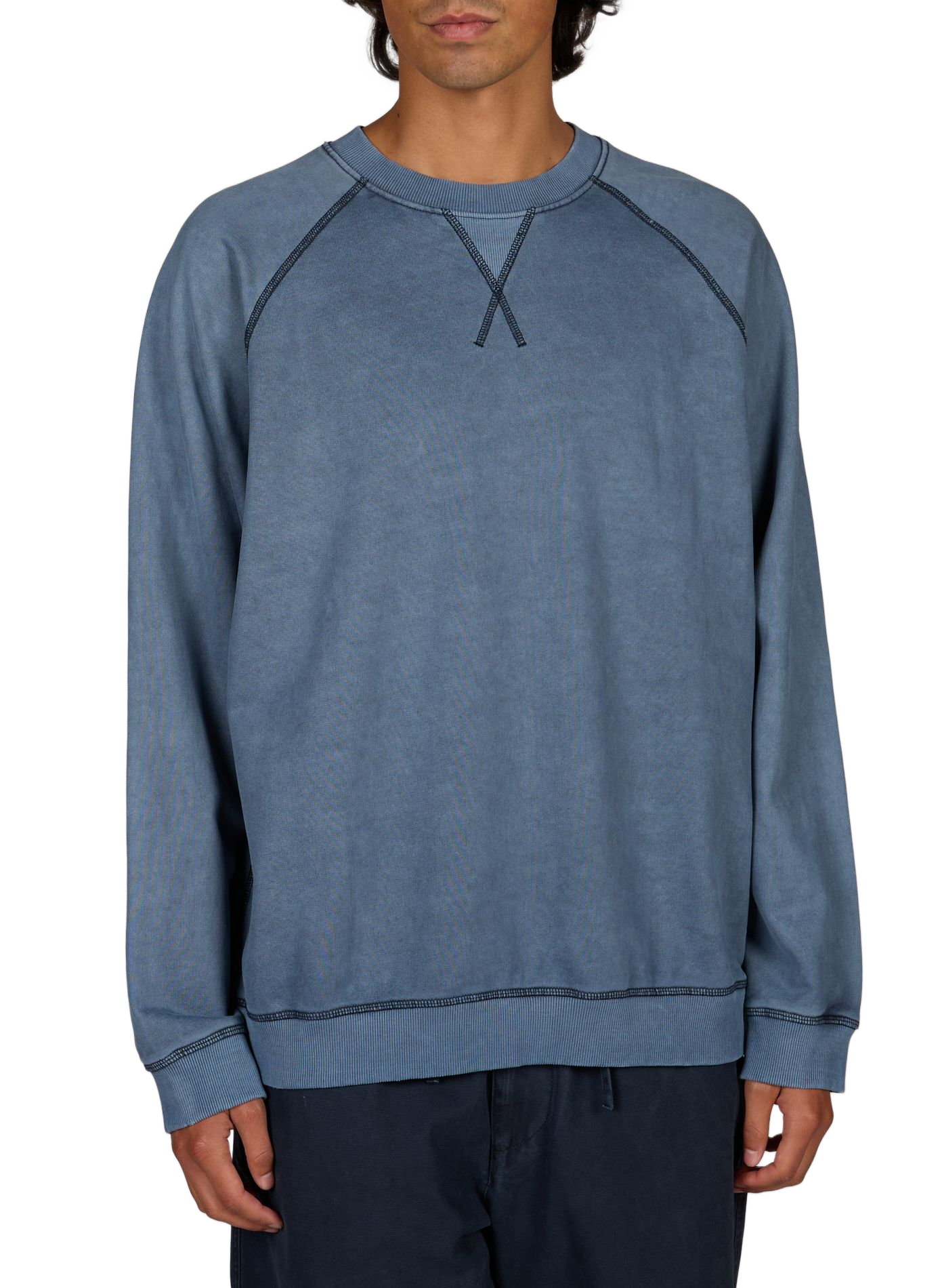 Einfarbiger Baumwoll-Sweatshirt von Anrhackett ANNARR Blau
