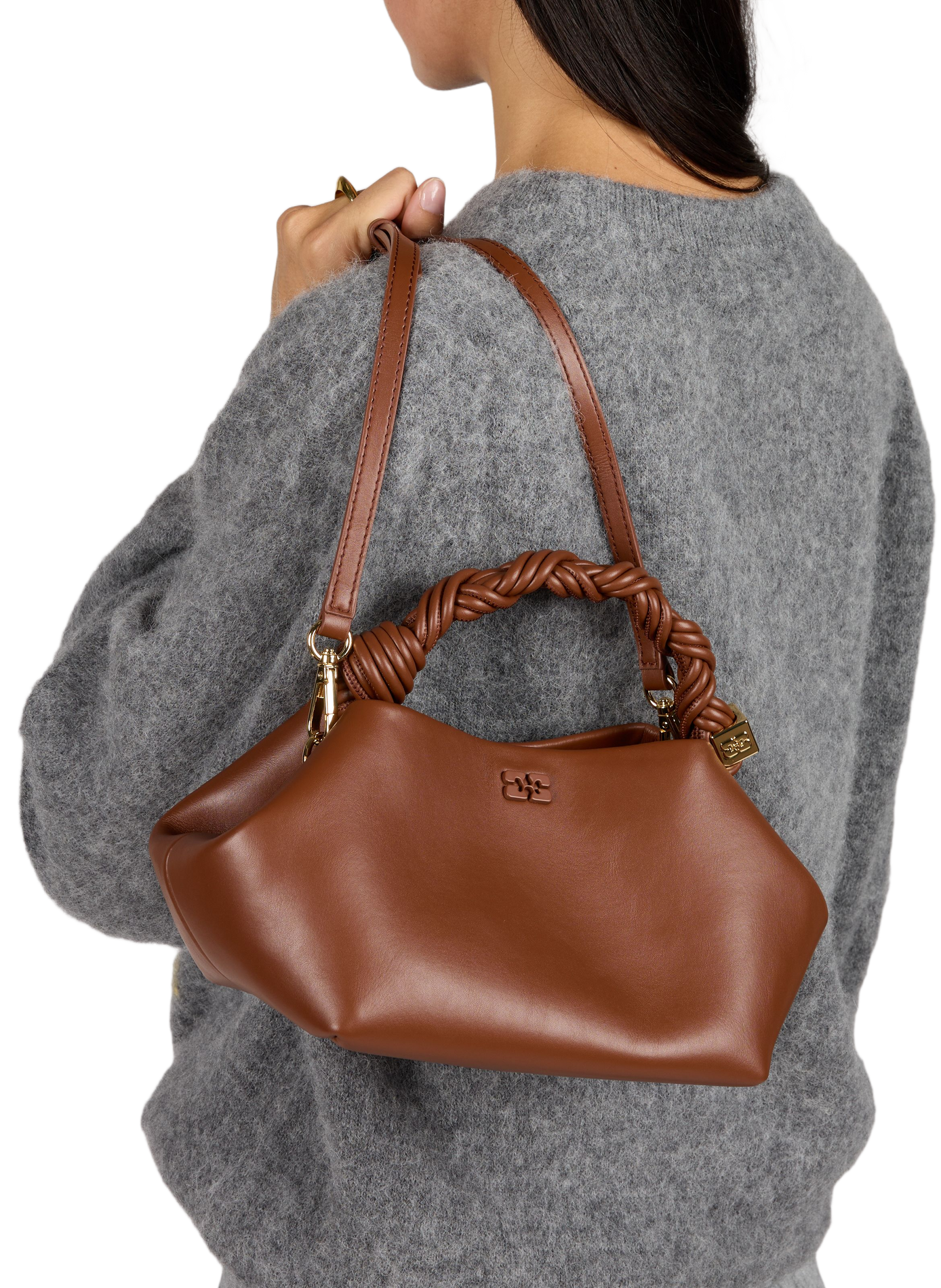 Small Bou leather blend bag GANNI Red