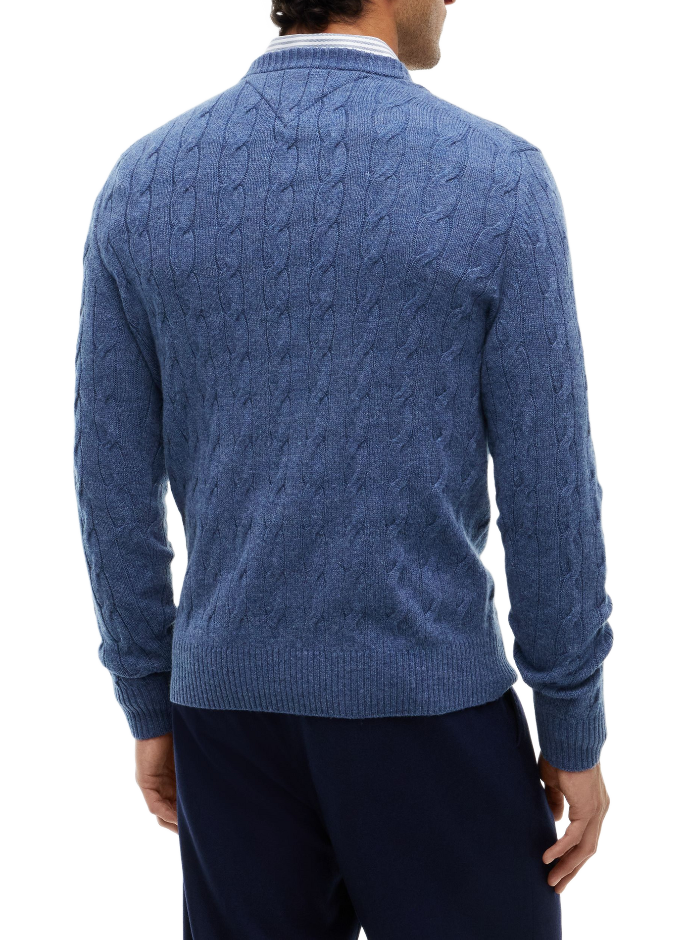 Trui met ronde hals van gemengde wol | Blauw TOMMY HILFIGER Heren