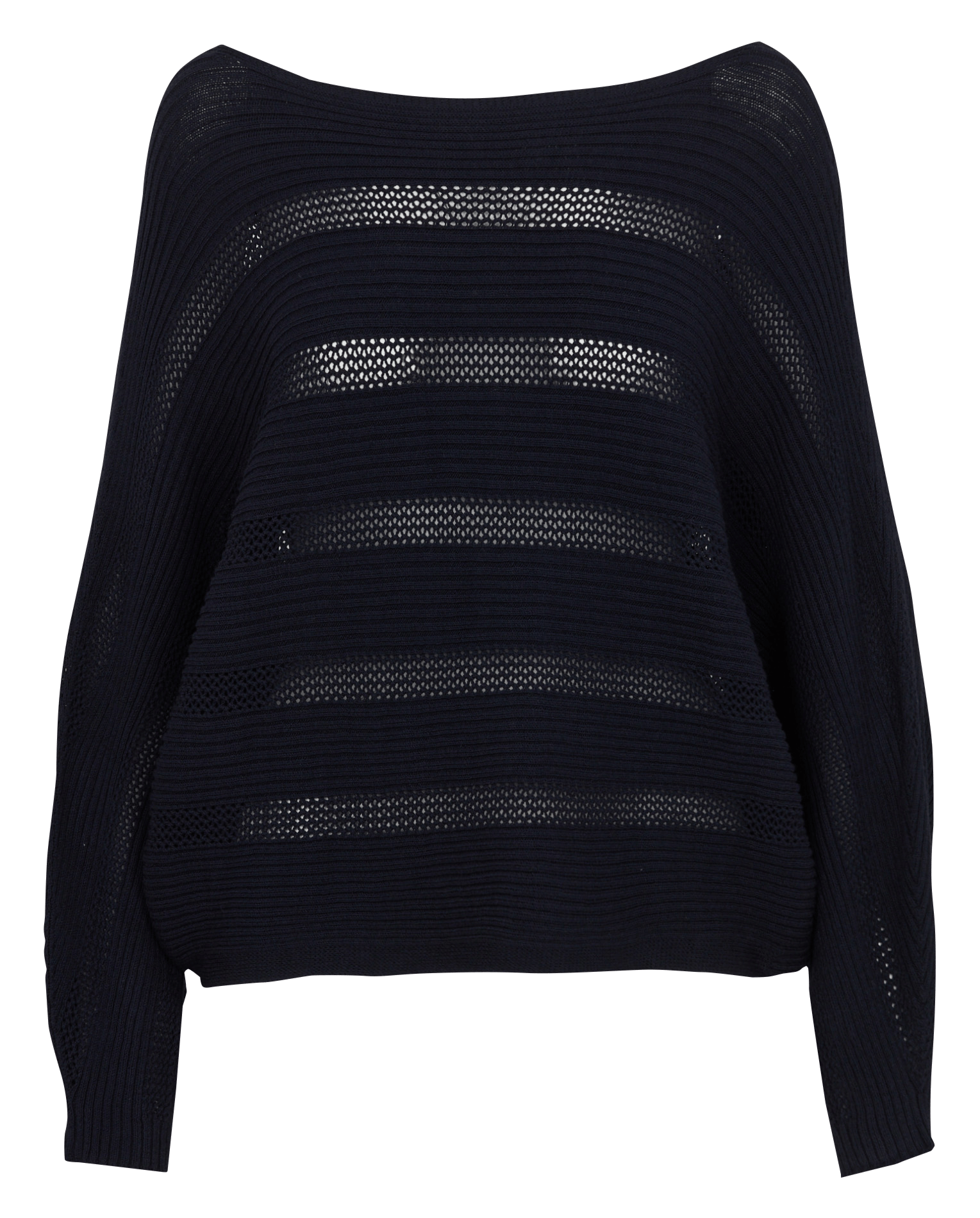 Korte trui met cape-effect in effen breisel LA FEE MARABOUTEE Blauw
