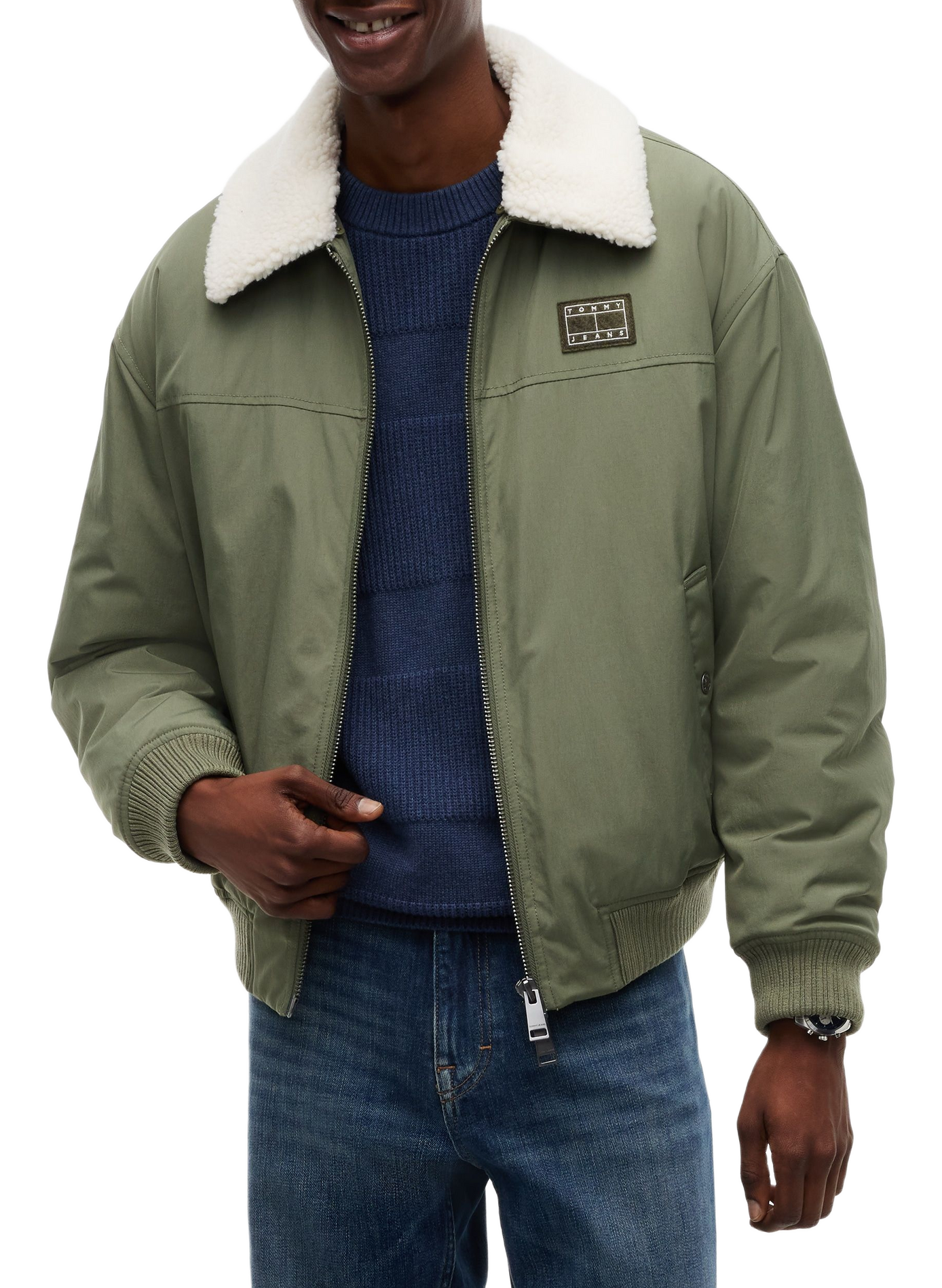 Aviator jacket with faux fur collar TOMMY HILFIGER Khaki