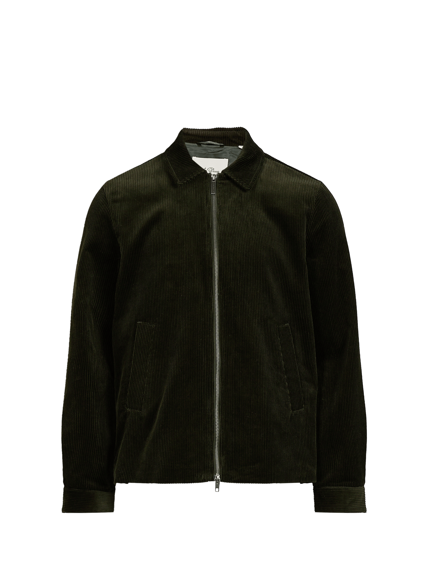 Veste droite en velouts côtelé en coton LES DEUX Vert