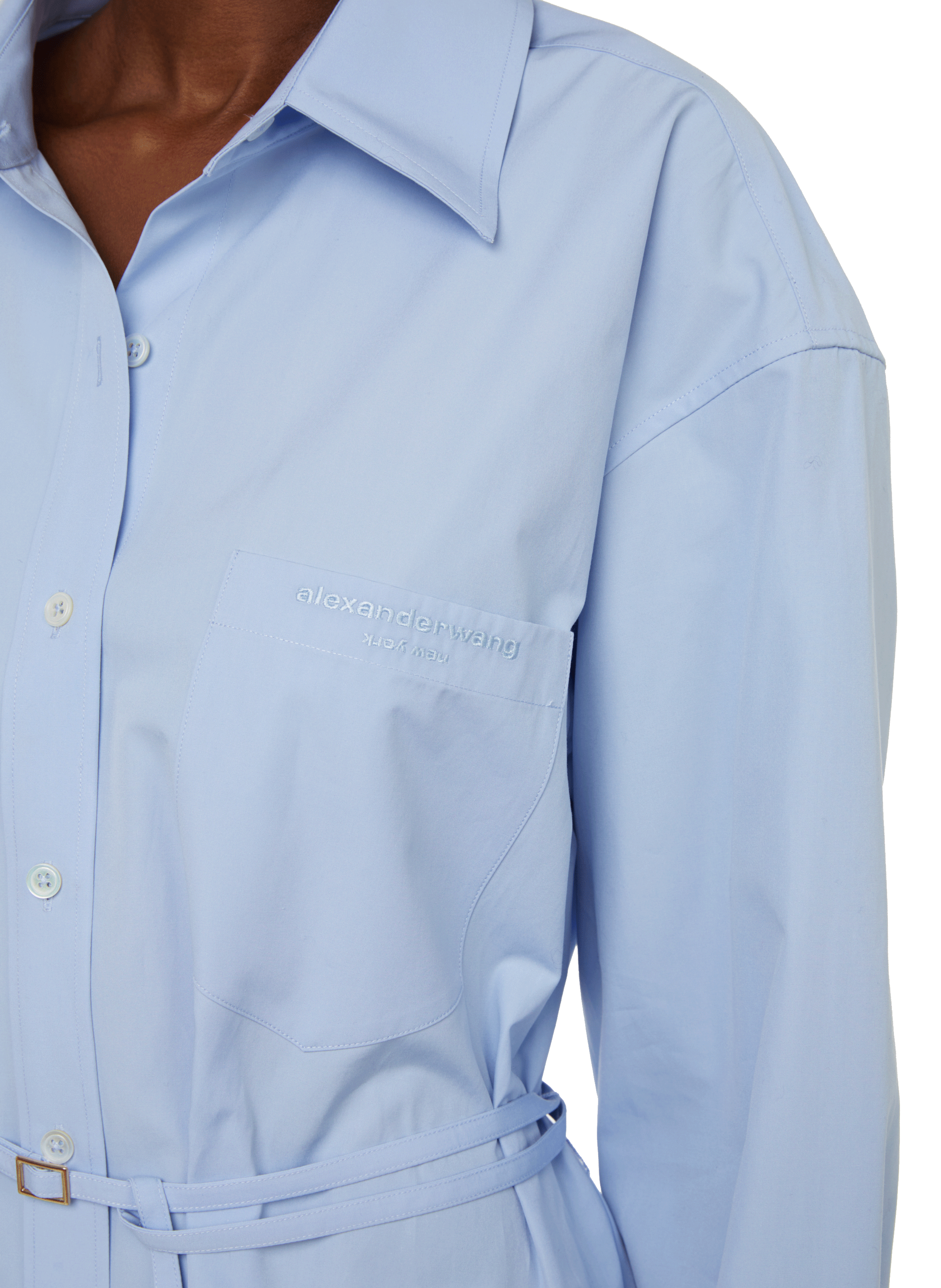 Cotton shirt dress  ALEXANDER WANG Blue