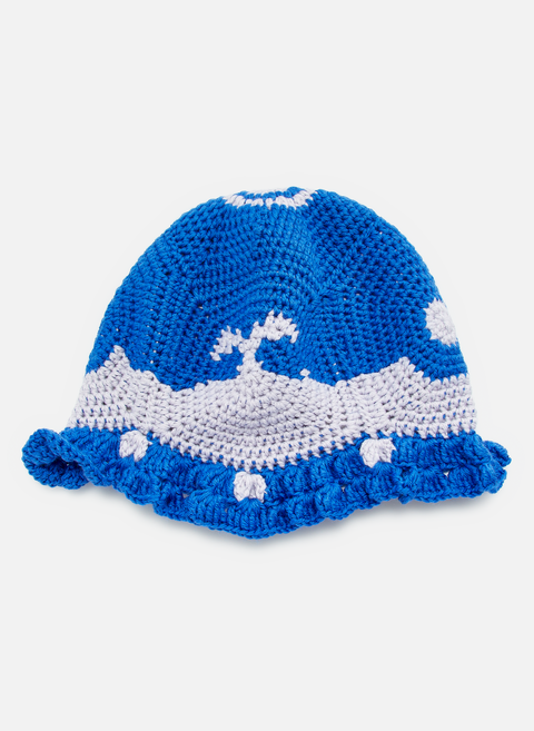 Bonnet en crochet  BlueOFF-WHITE 