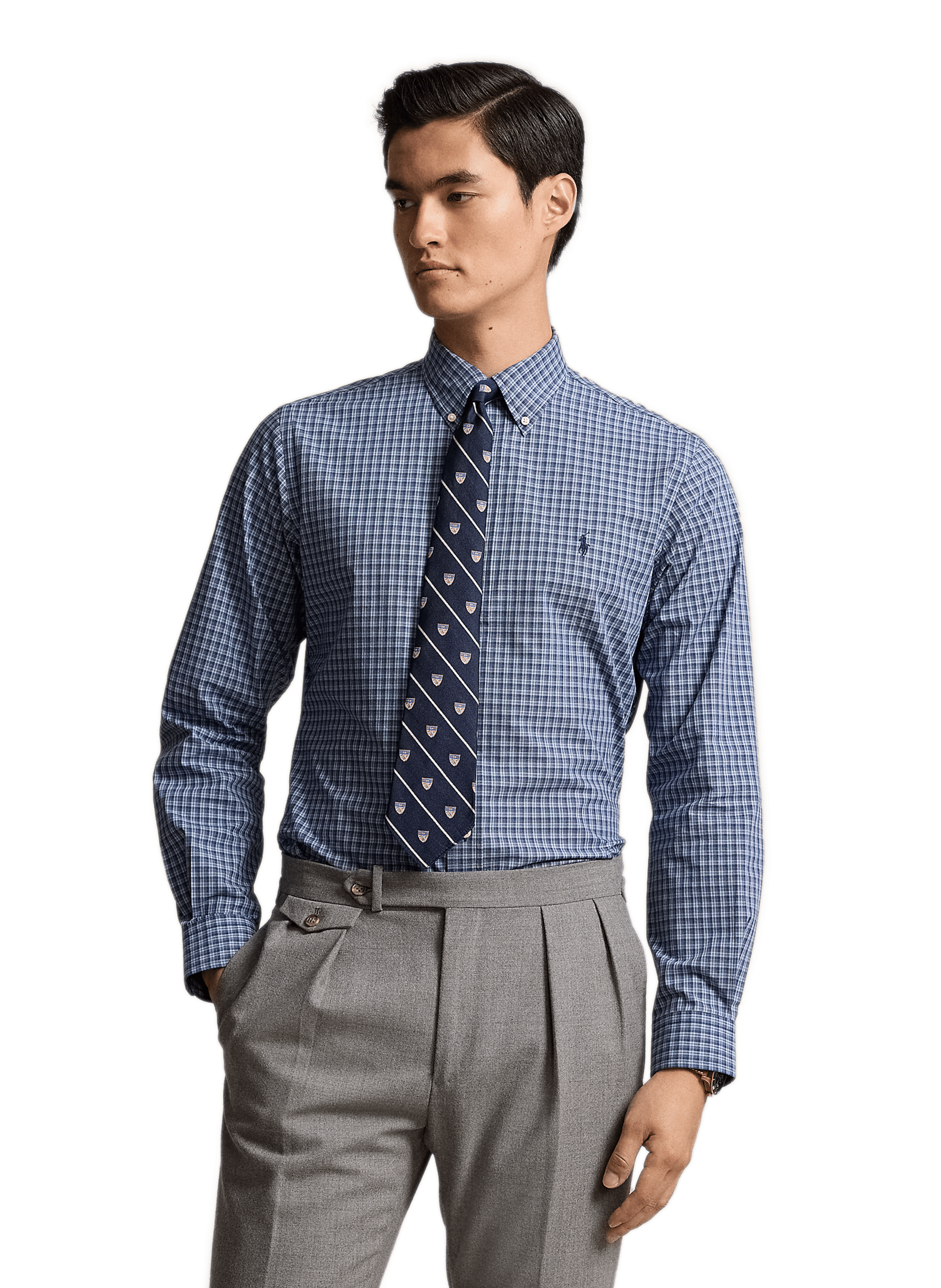 POLO RALPH LAUREN Chemise à carreaux en coton  Bleu