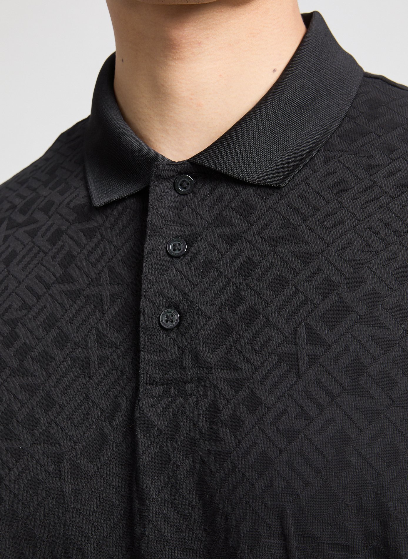 Polo manches courtes en coton  ARMANI EXCHANGE Noir