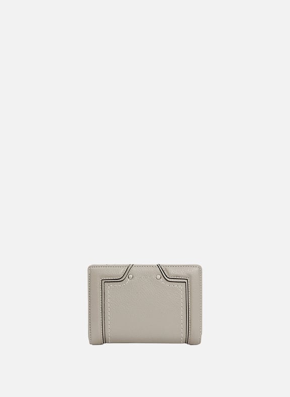 Portefeuille moyen modèle ella en cuir grainé Gris by LE TANNEUR LE TANNEUR Portefeuille moyen modèle ella en cuir grainé Gris