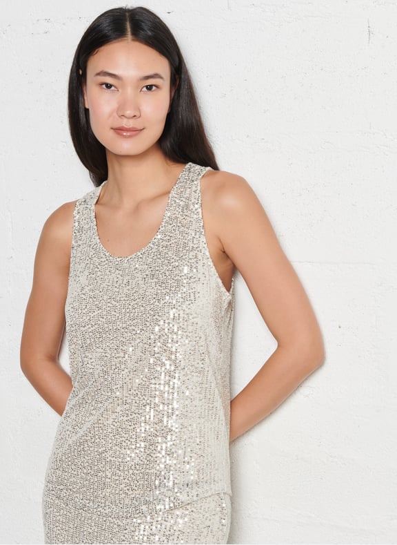 Top col rond à sequins Doré by IKKS IKKS Top col rond à sequins Doré