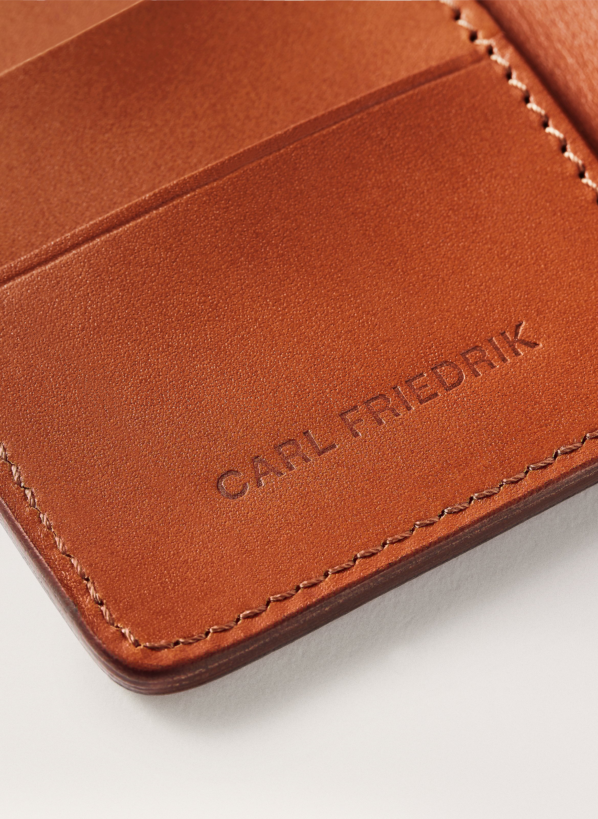 Porte-cartes 'Swanfield' en cuir vachetta CARL FRIEDRIK Marron