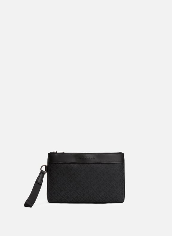 Monogram Clutch Black by TOMMY HILFIGER TOMMY HILFIGER Monogram Clutch Black