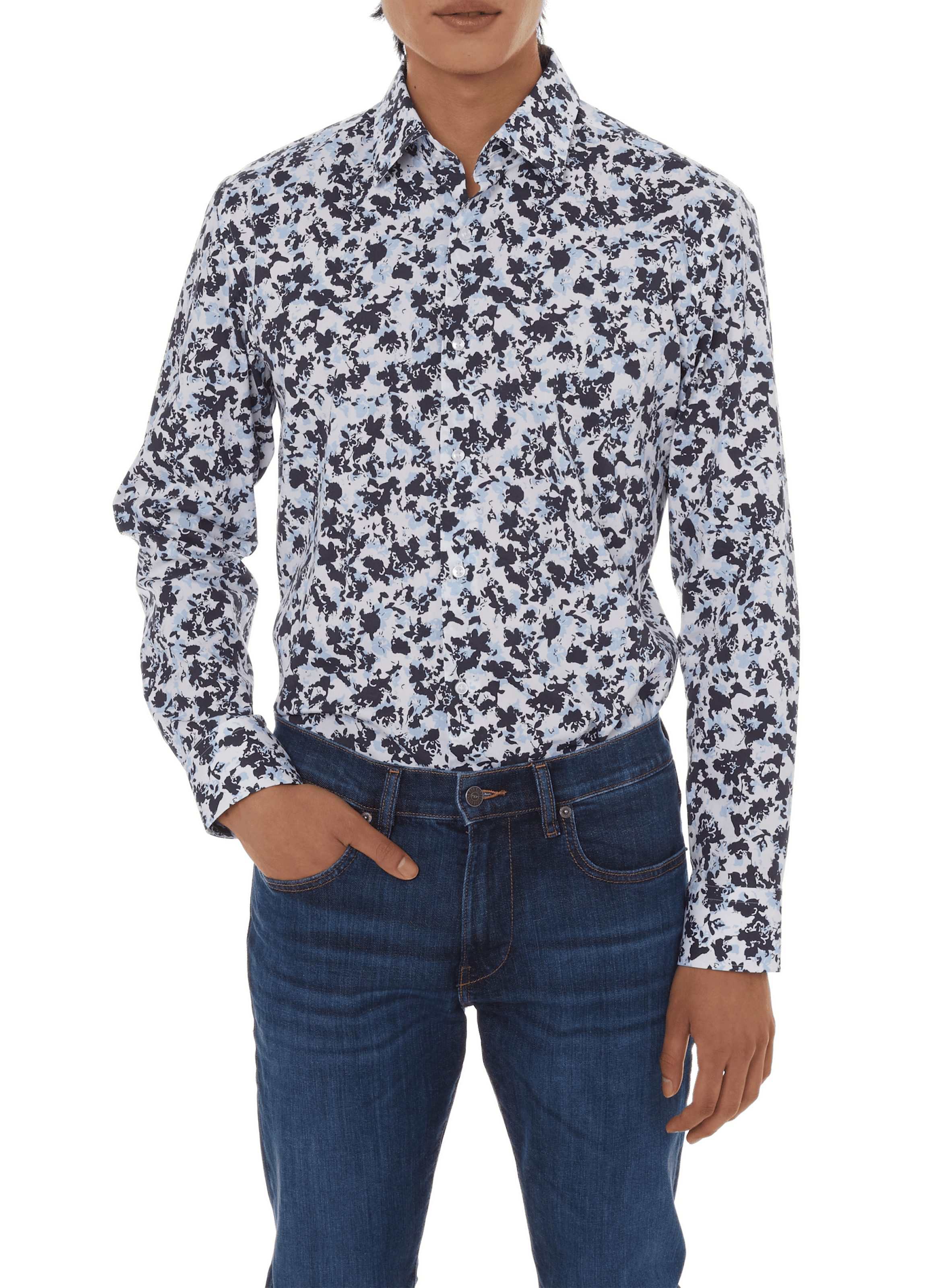 BOSS Patterned shirt  Blue