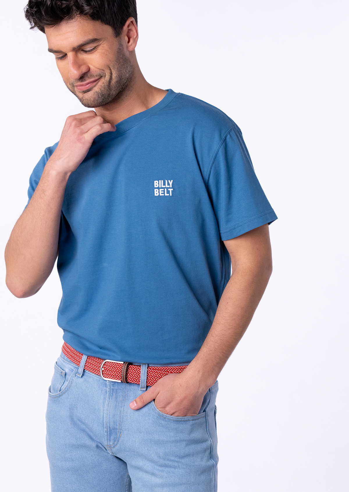 Ceinture tressée élastique multicolore BILLYBELT Rouge