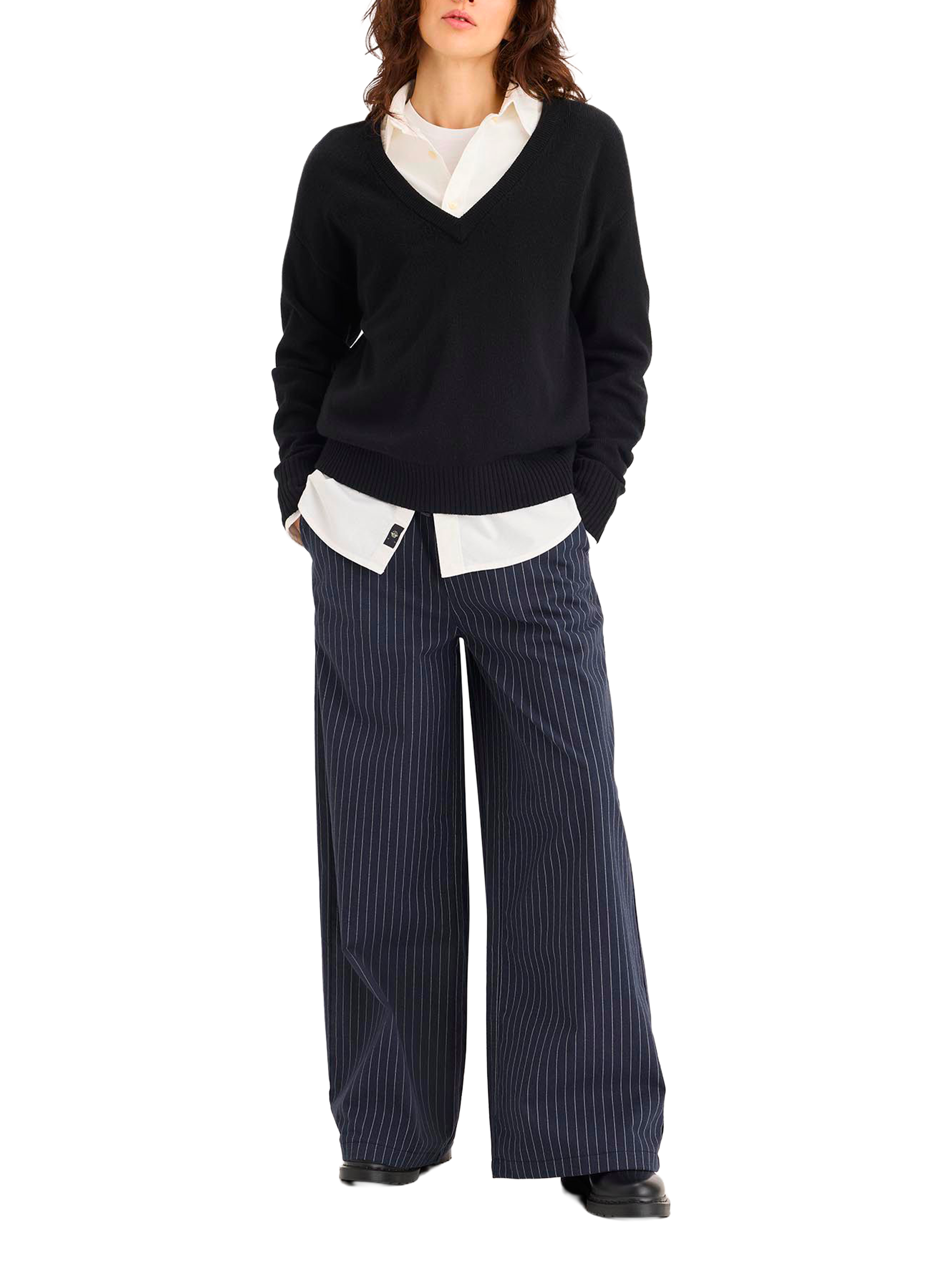 Pantalon large en coton DOCKERS Bleu