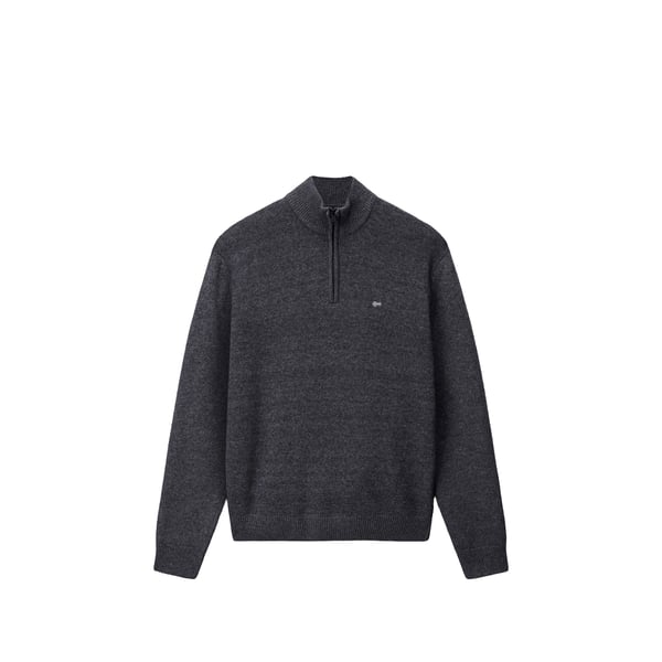Pull droit col montant en laine mélangée