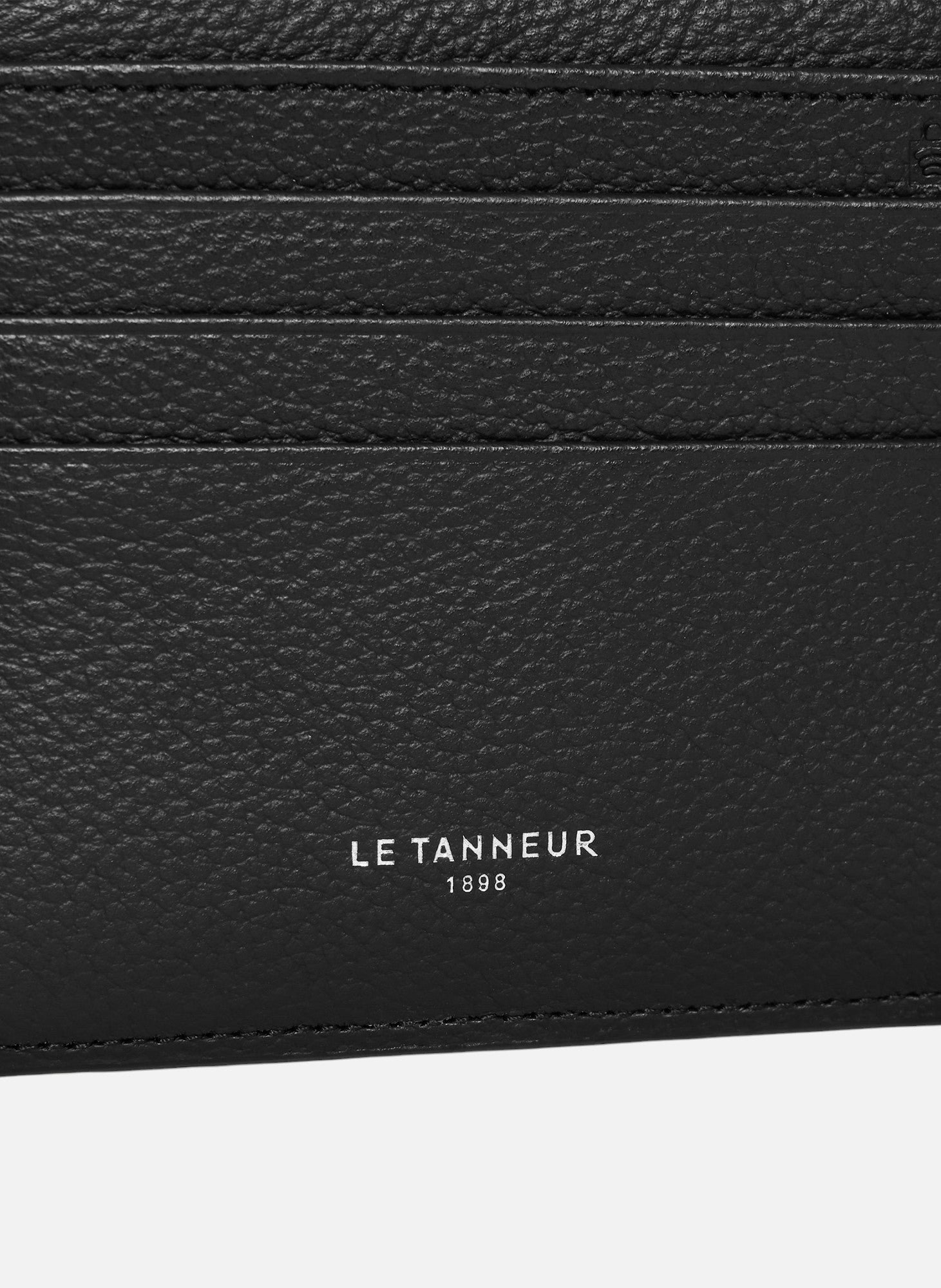 Porte cartes zip en l emile en cuir grainé LE TANNEUR Noir
