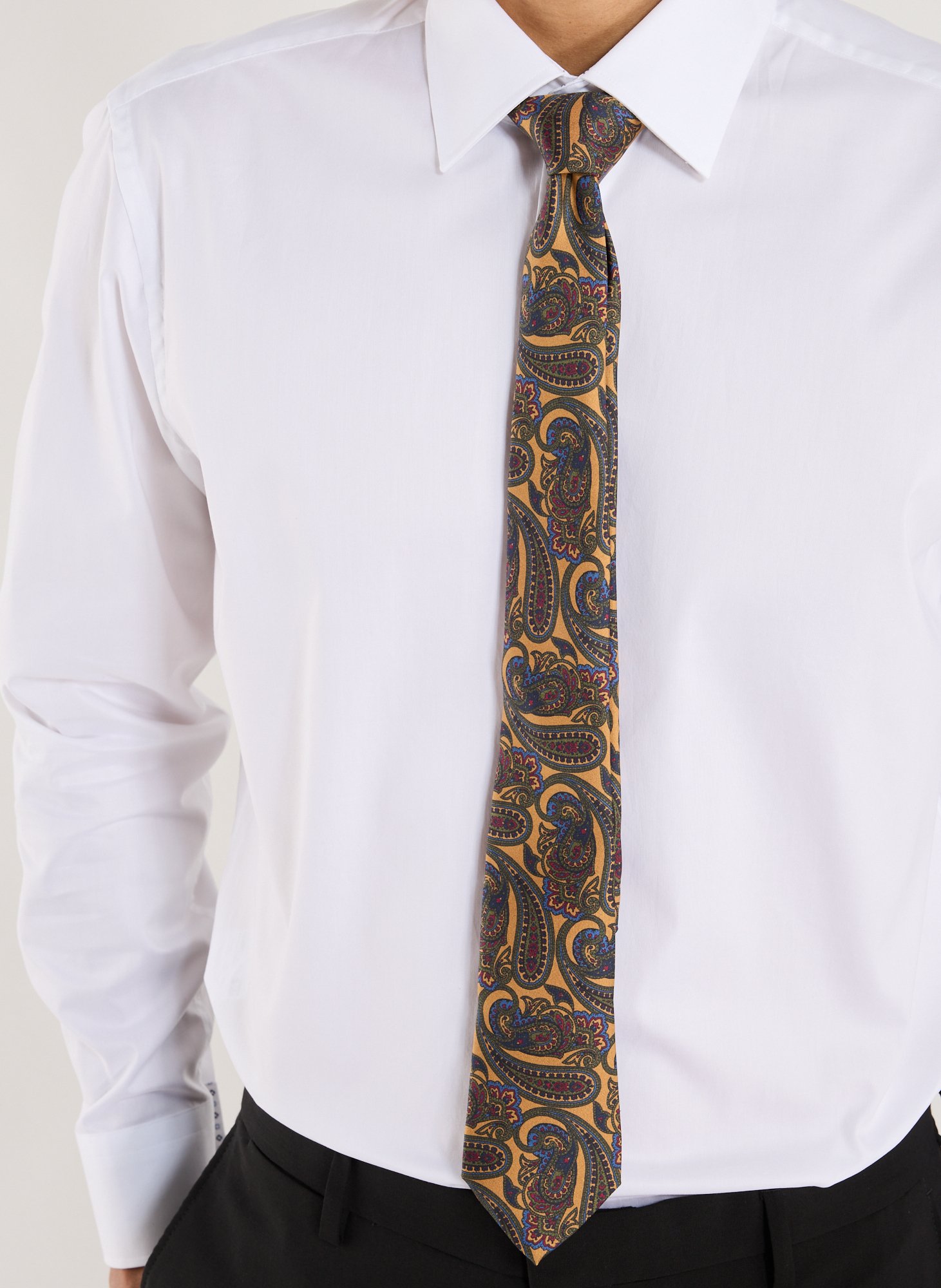 Silk paisley pattern tie AU PRINTEMPS PARIS Multicolour
