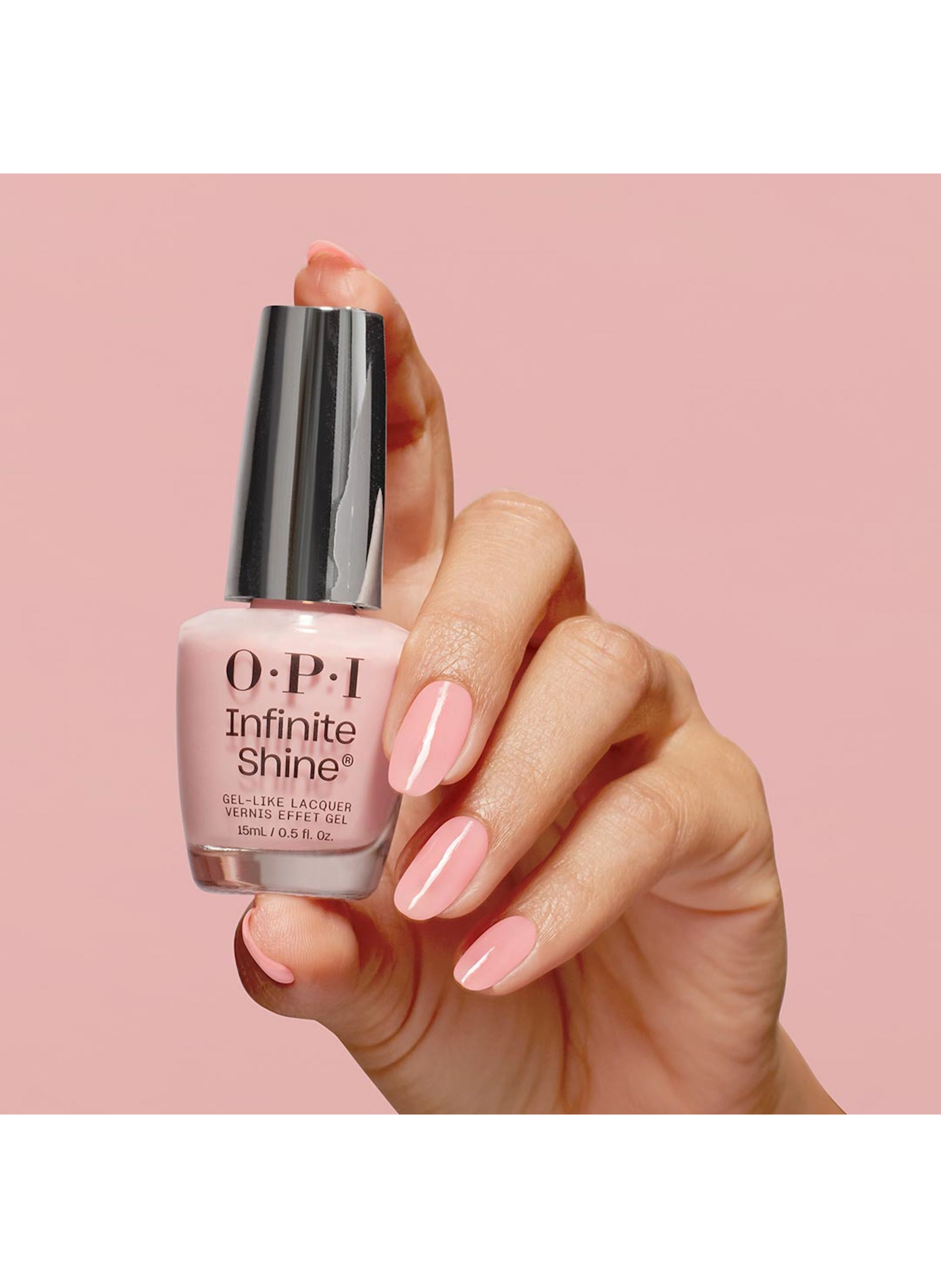 Pretty Pink Perseveres
Infinite Shine
Long-lasting gel effect nail polish OPI Rose
