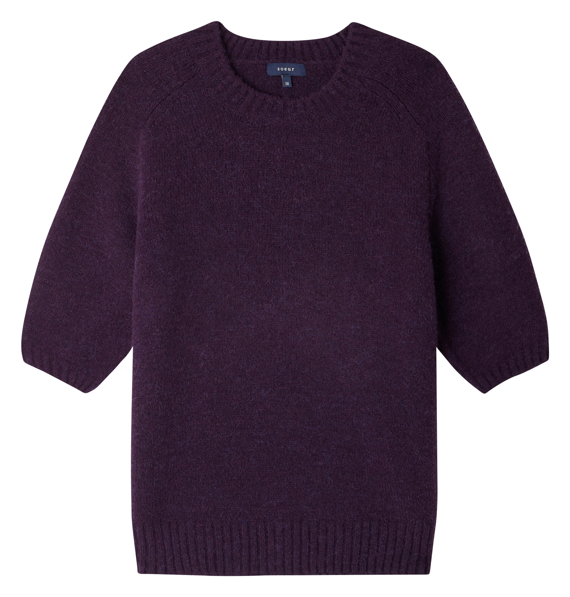 Pull droit col rond en maille mélangée betina SOEUR Violet
