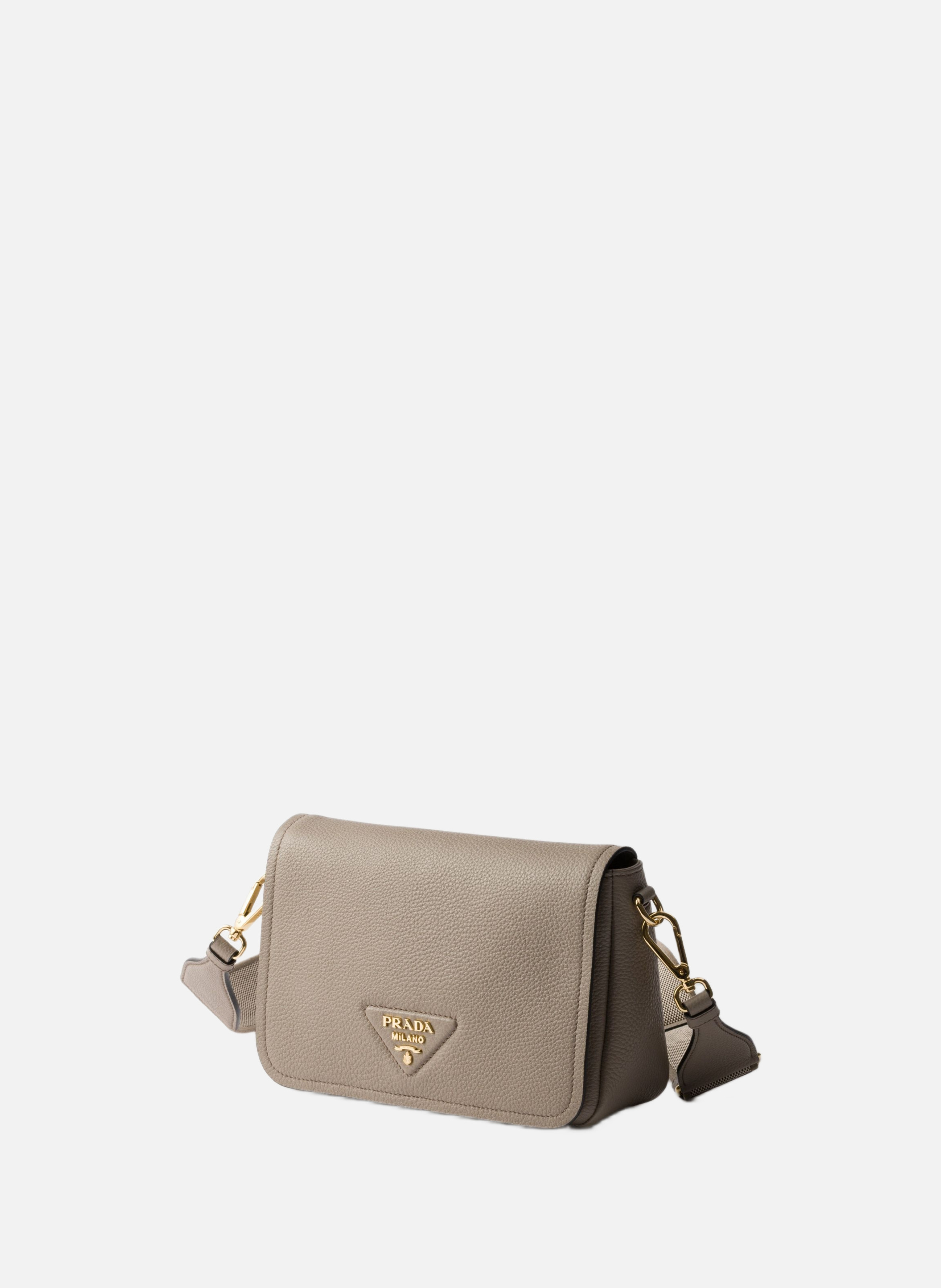 Sac à bandoulière en cuir PRADA Gris