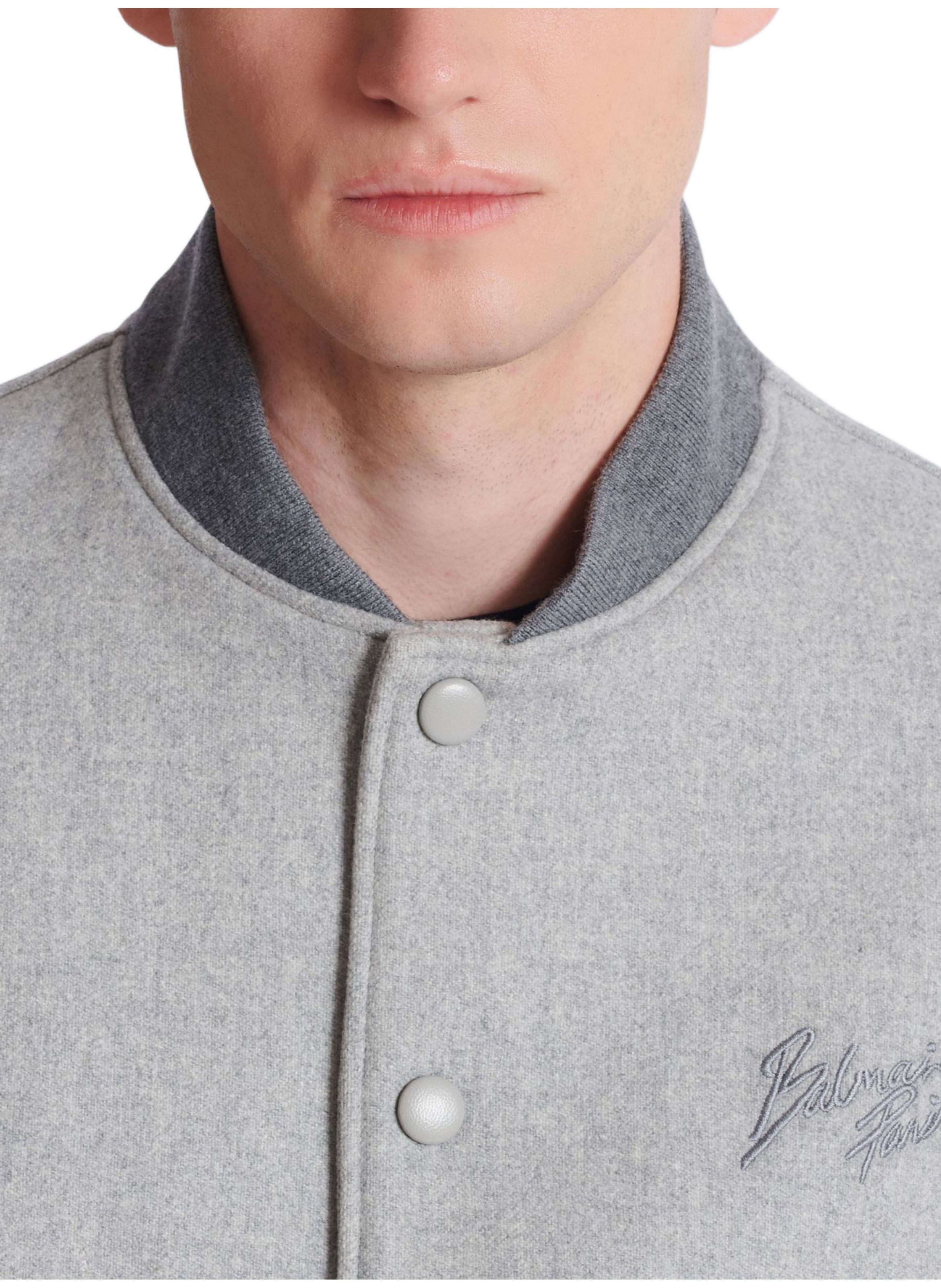 Casquette en jersey brodée BALMAIN Gris