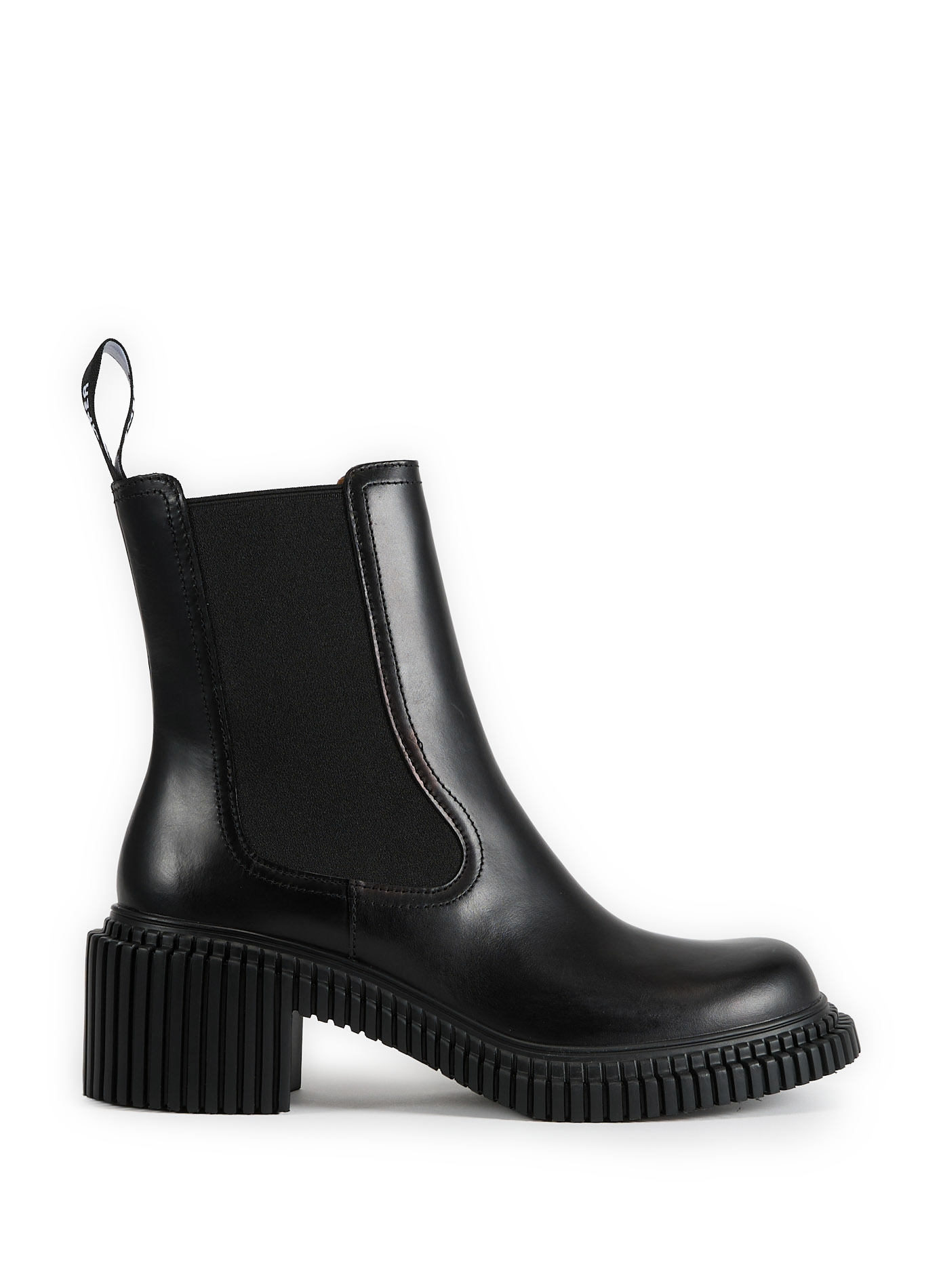 CAMPER Grooved leather ankle boots Black