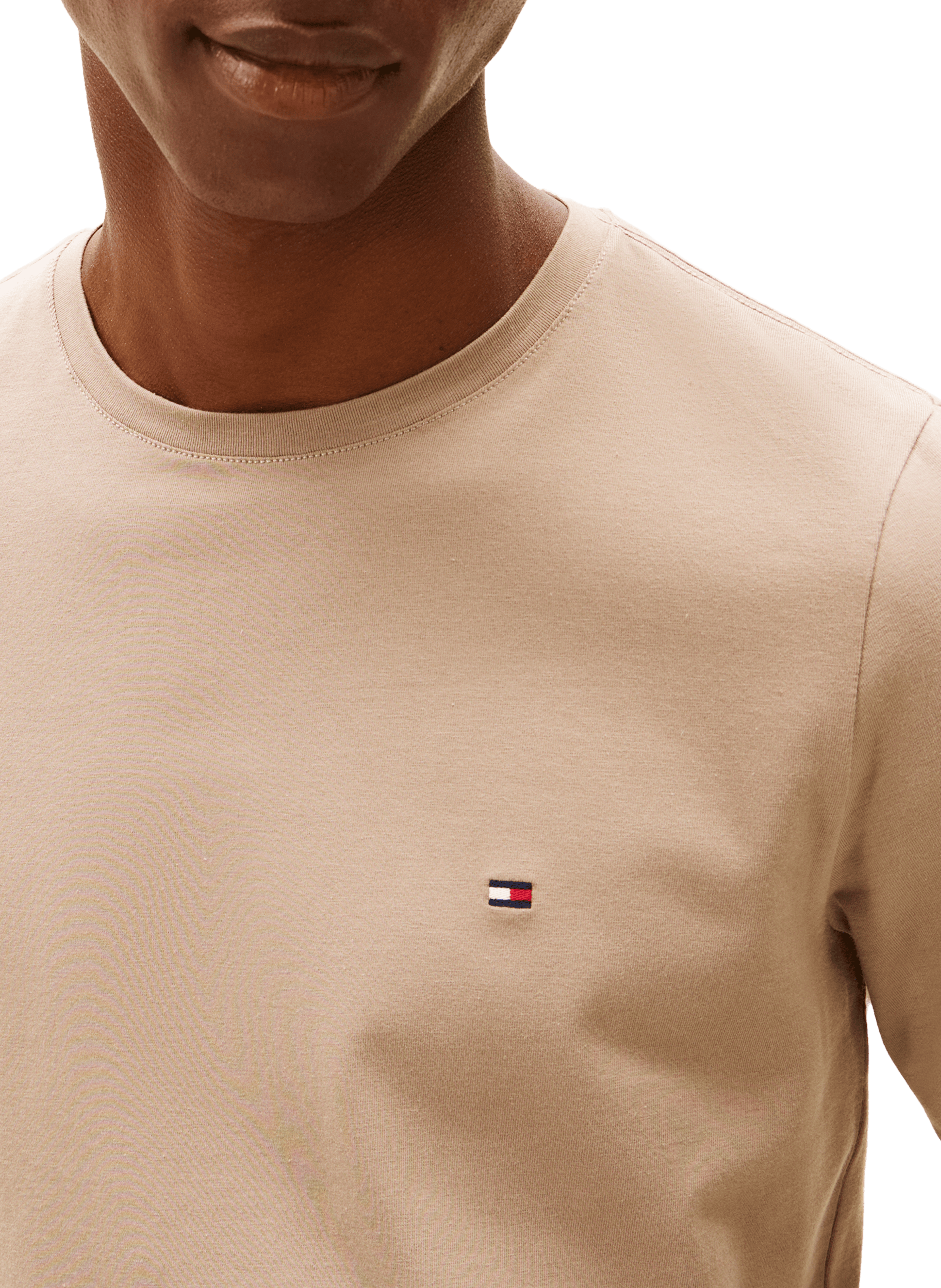 Long-sleeve cotton T-shirt TOMMY HILFIGER Beige