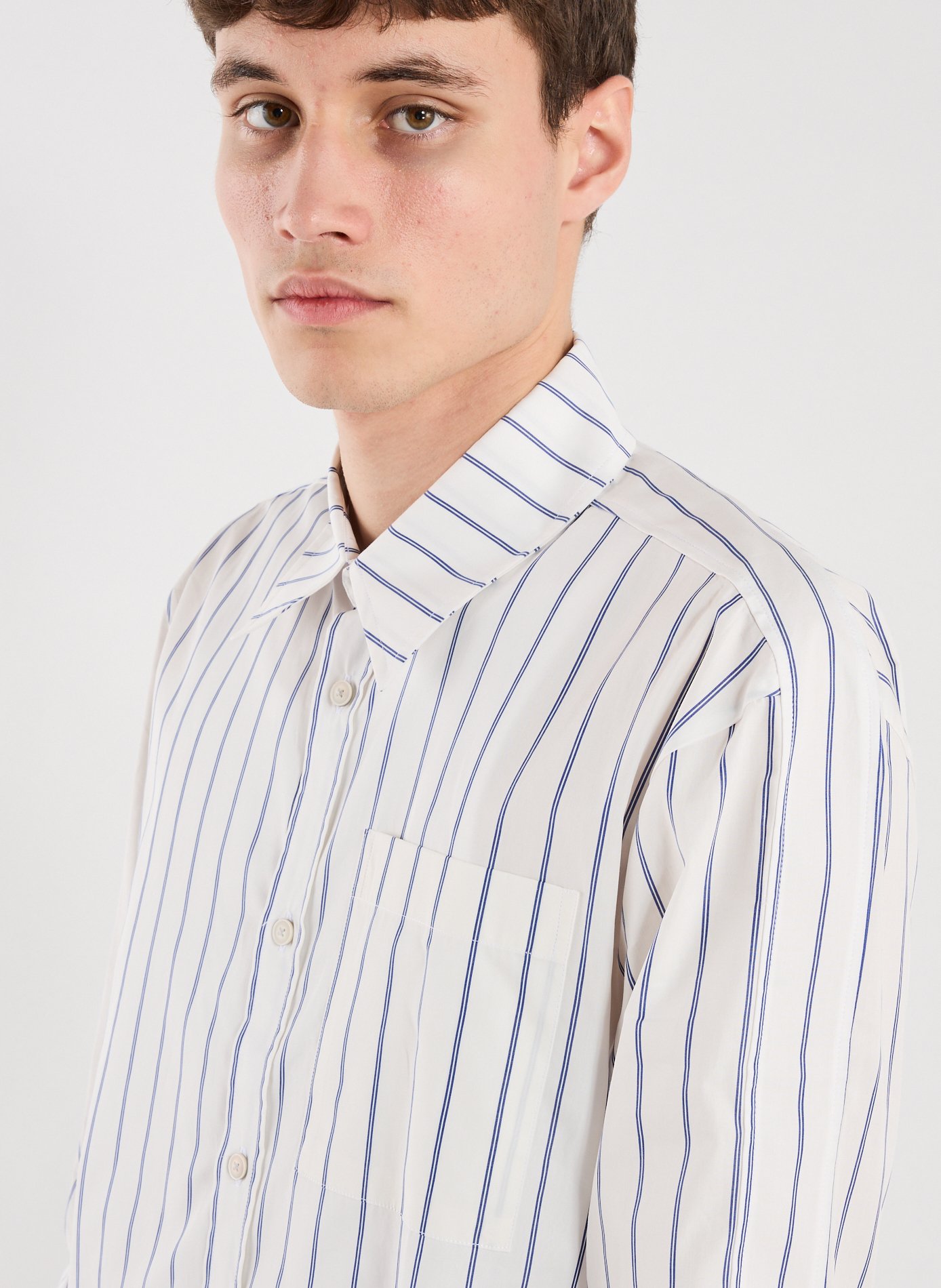 Classic collar shirt with striped pattern in cotton WON HUNDRED Multicolour