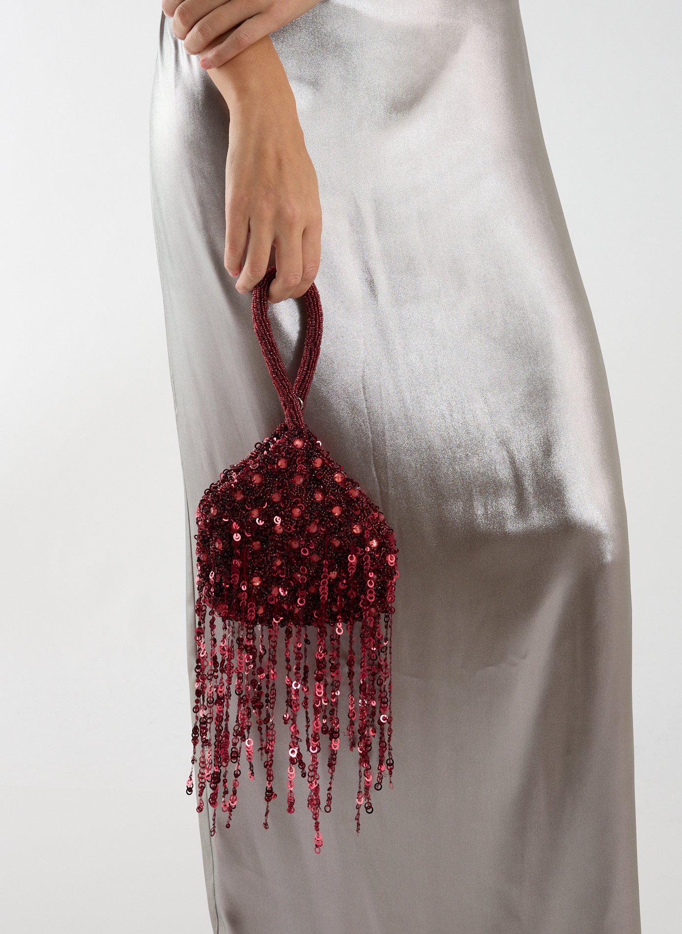 Sequin handbag TOPSHOP Red