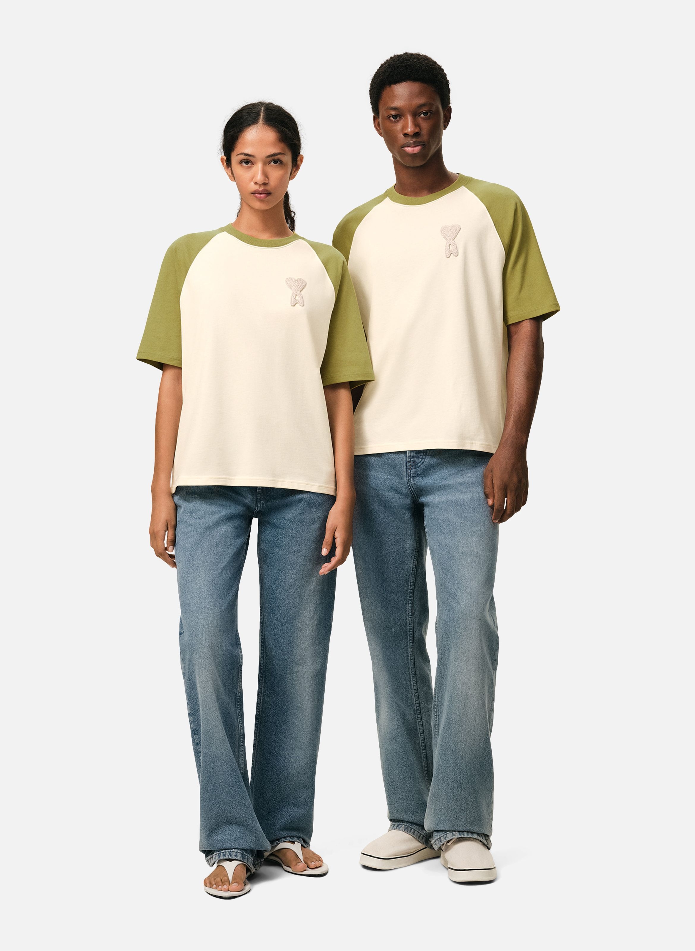 T-shirt ami de coeur en crochet unisexe en coton AMI PARIS Blanc