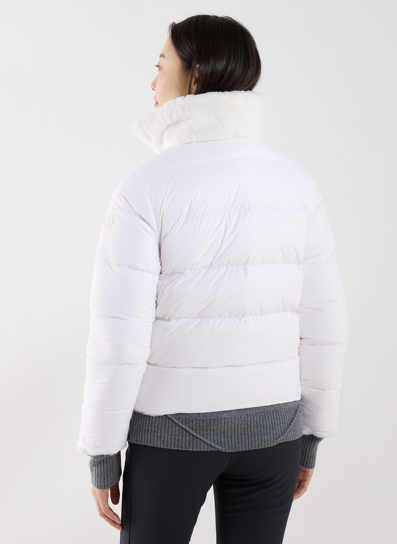Short Olga faux fur puffer jacket JOTT White