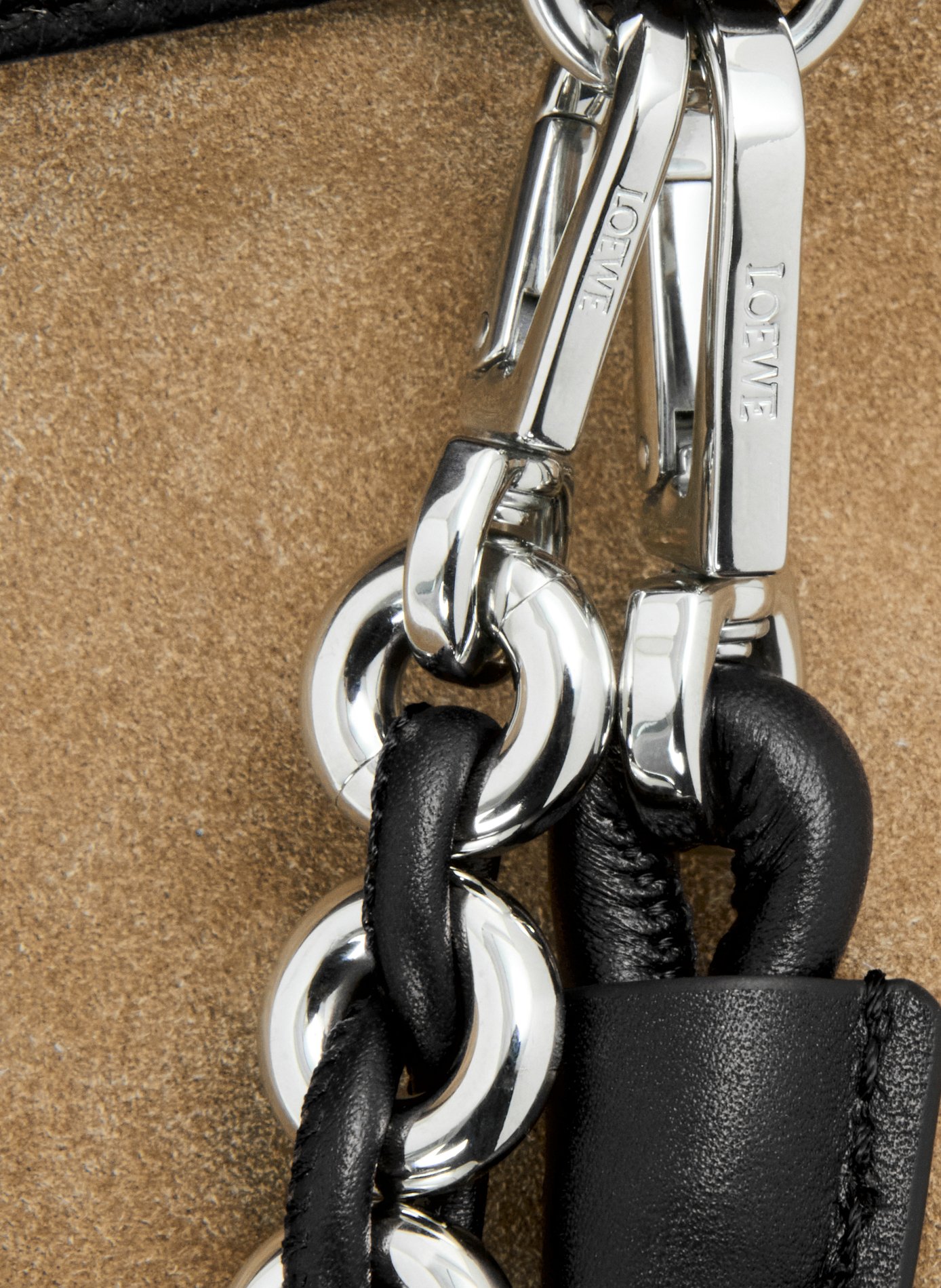 Medium Flamenco grained calfskin leather purse LOEWE Black