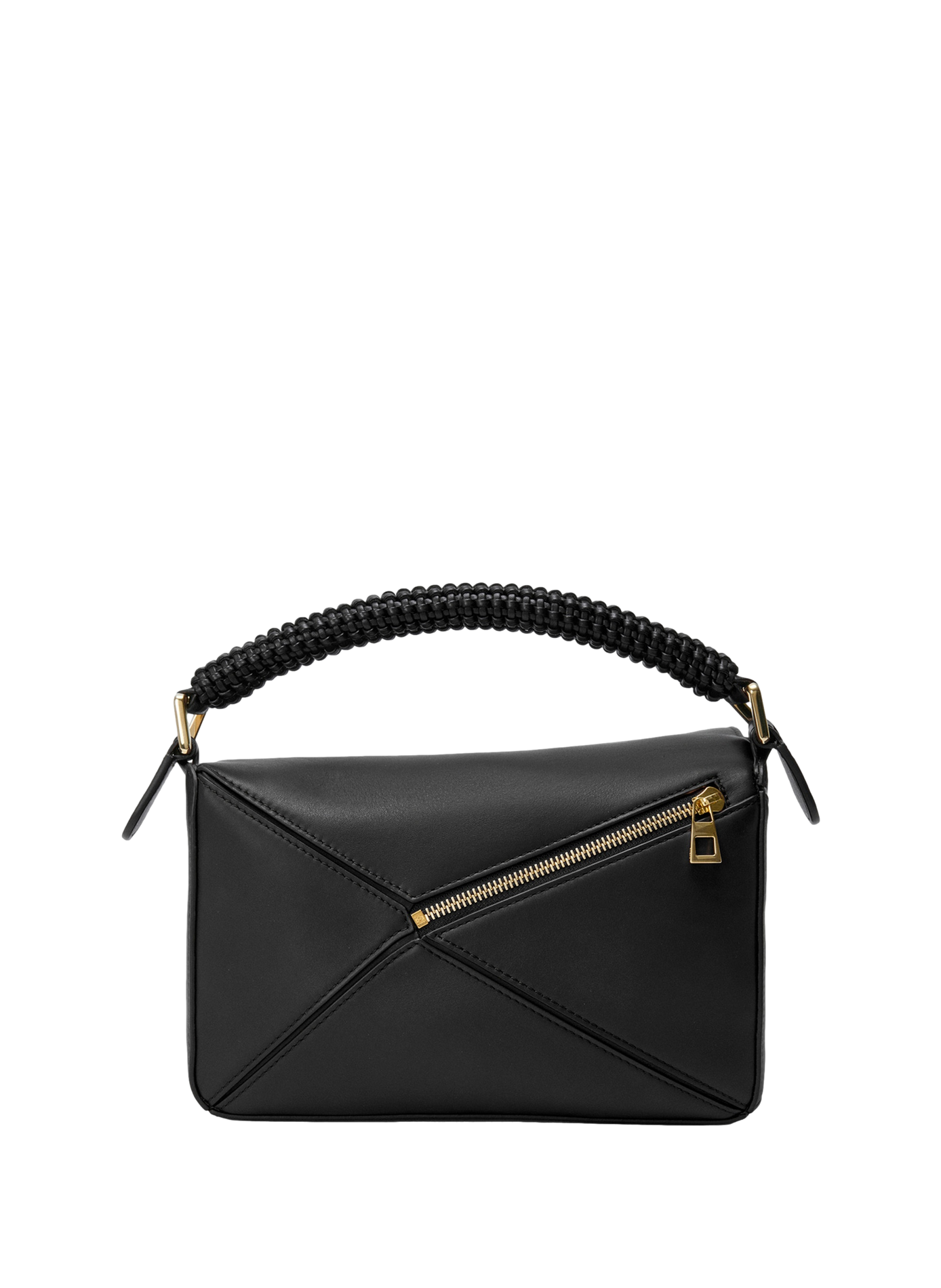 Petit sac Puzzle en cuir de veau lisse et agneau nappa LOEWE Noir