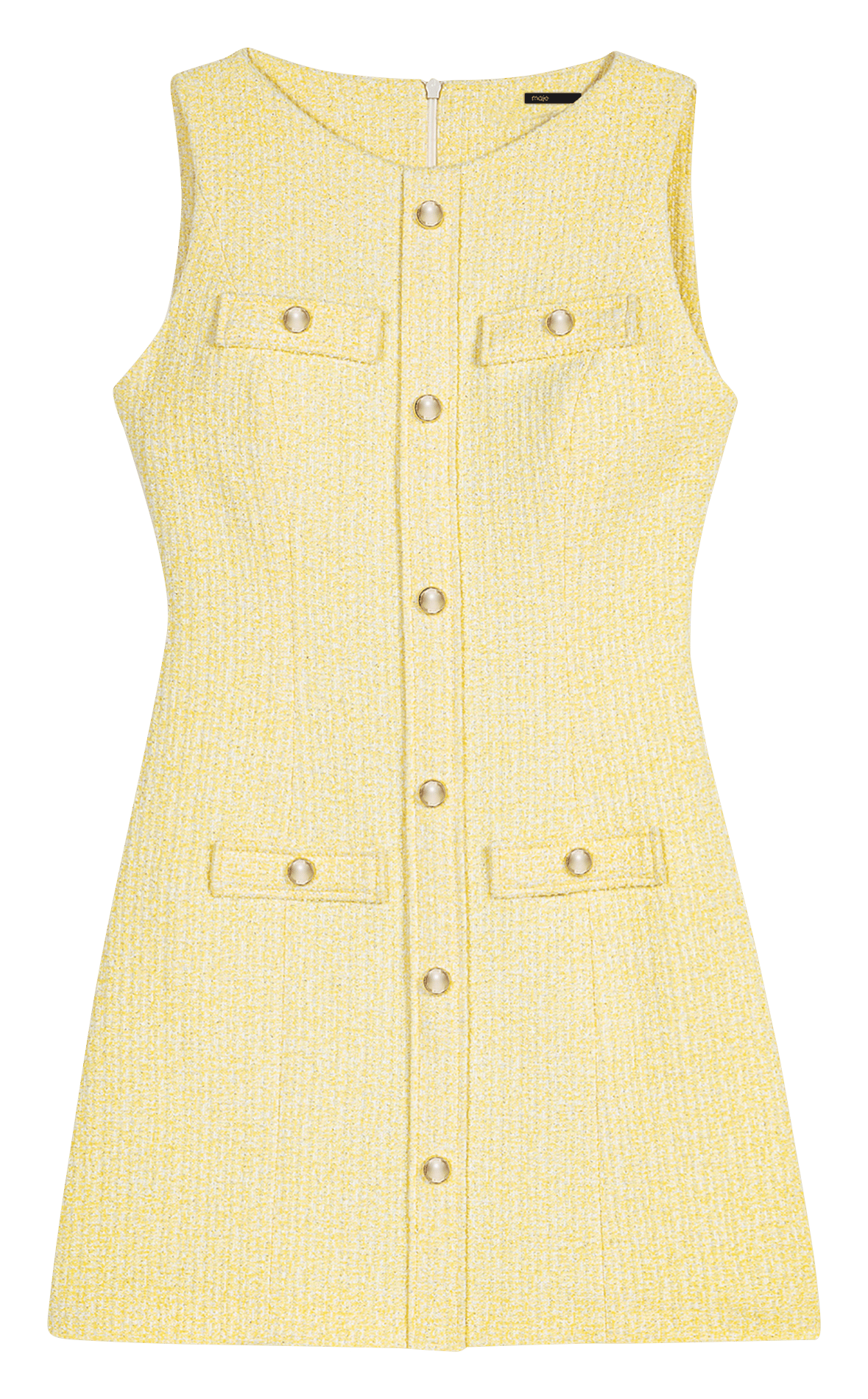 Robe courte ajustée en tweed MAJE Jaune