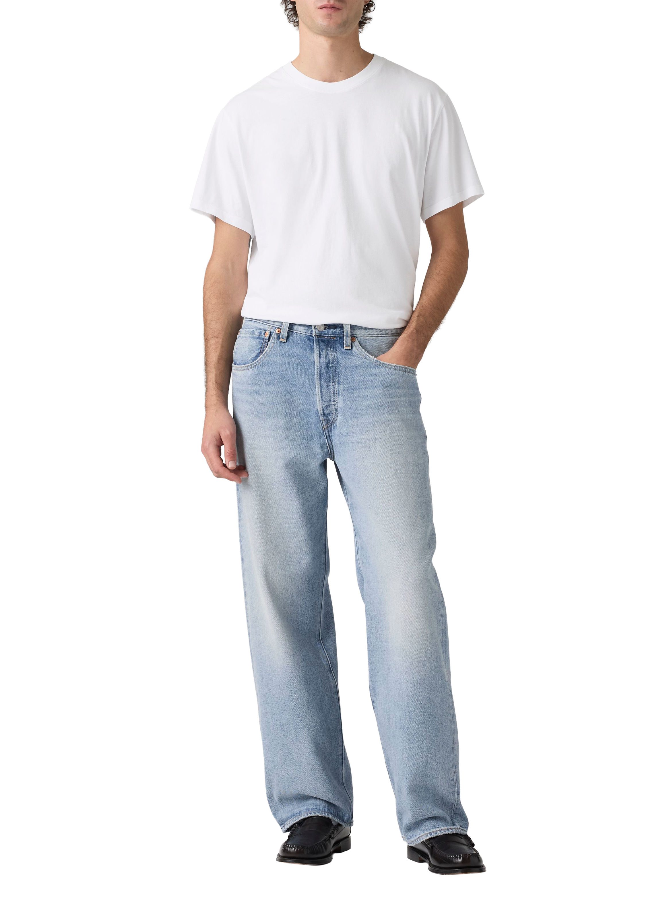 501 Weite Jeans aus Baumwolle LEVI'S Blau