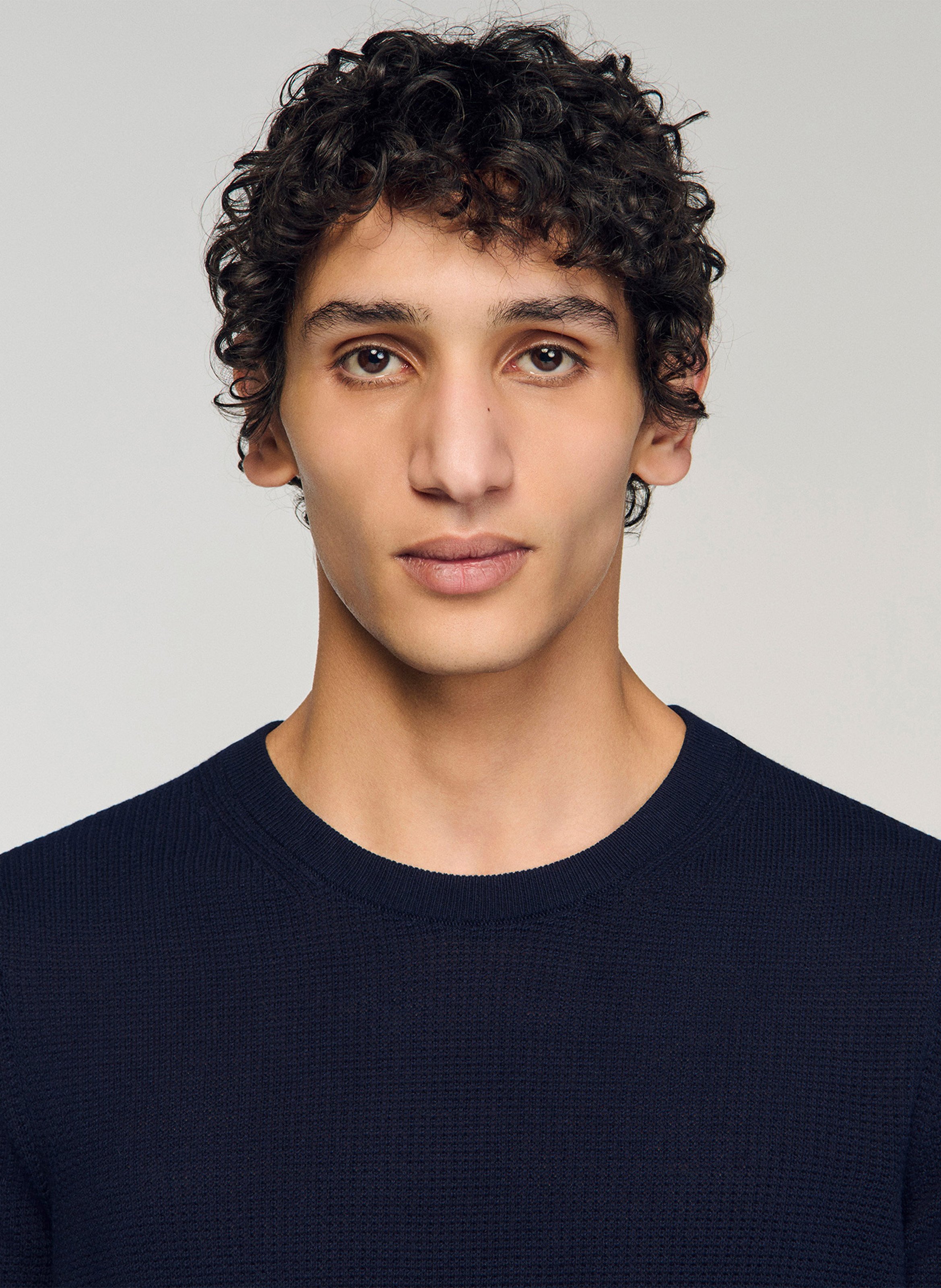 Pull en maille texturée SANDRO Bleu