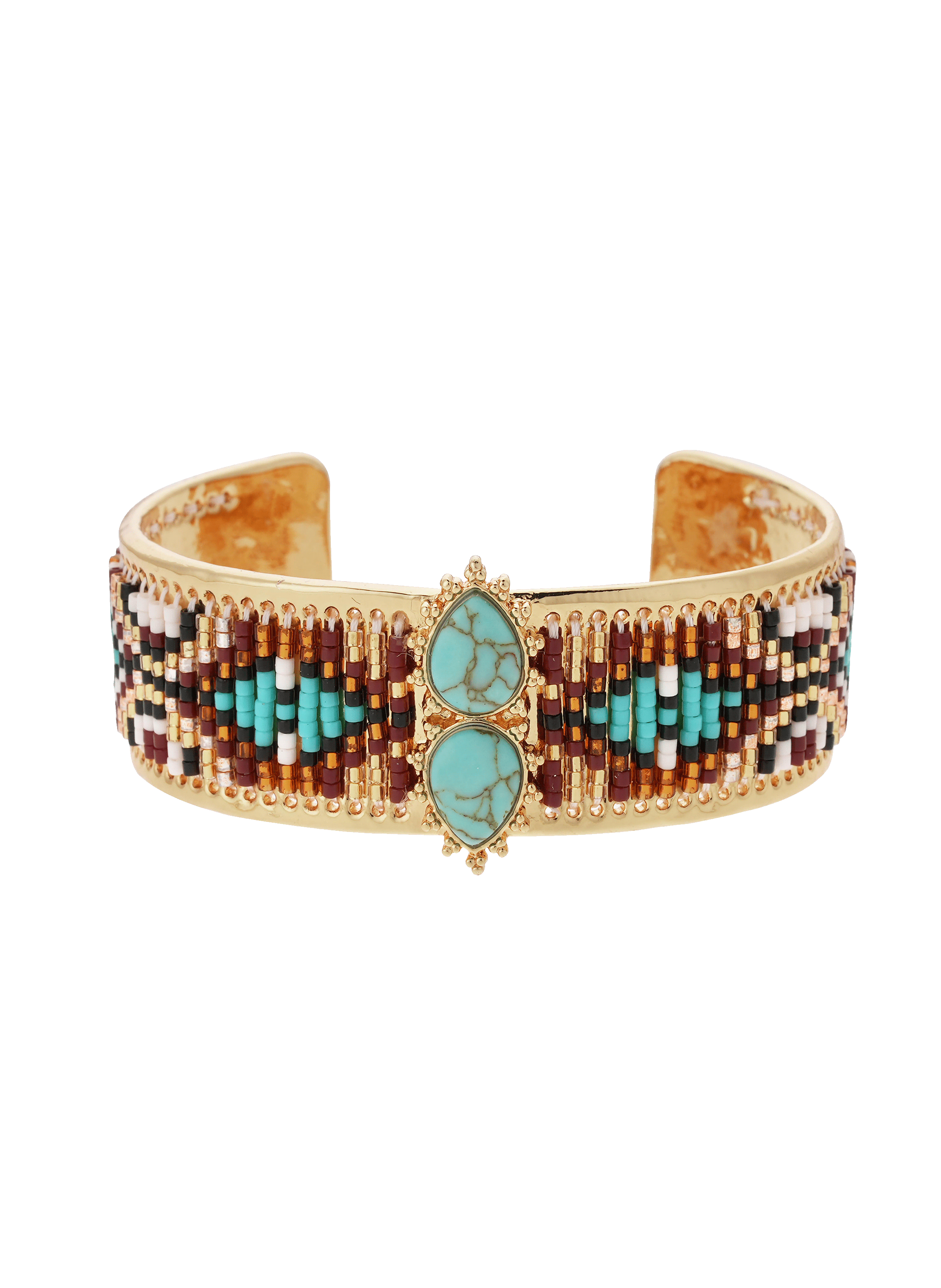 Bracelet jonc avec perles tissées frisco HIPANEMA Bleu