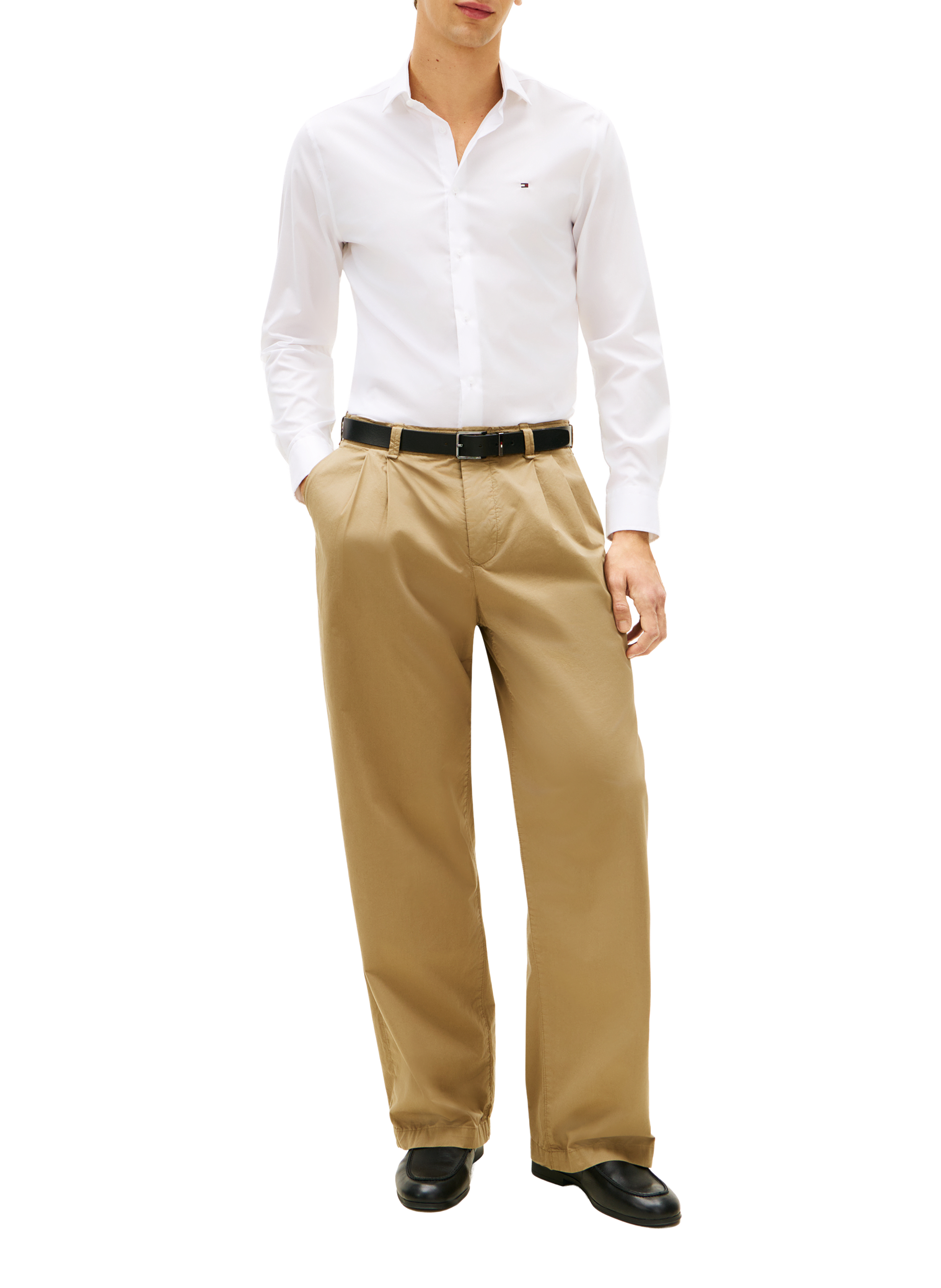 Straight organic cotton shirt TOMMY HILFIGER White