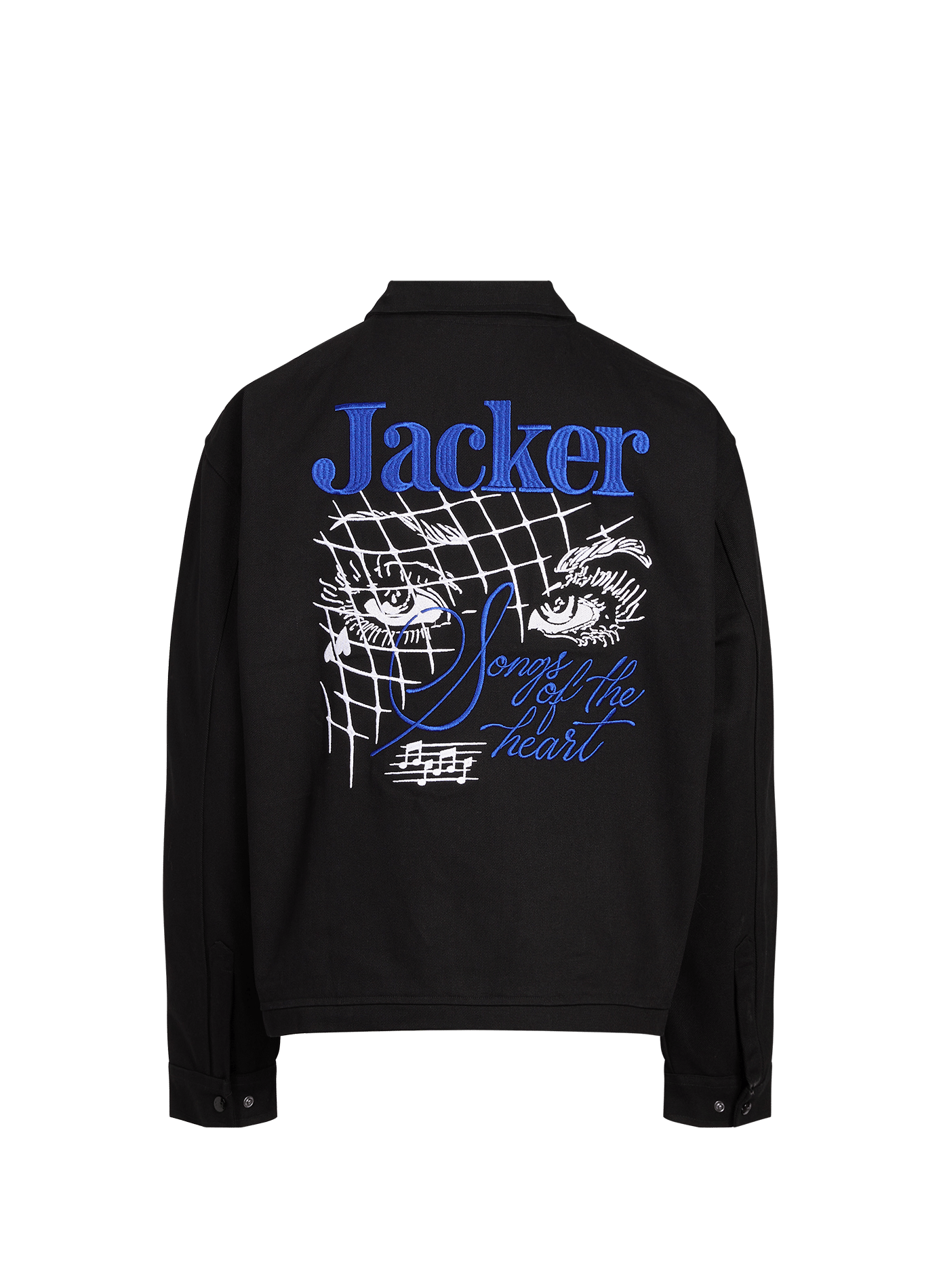 Veste droite brodée en coton JACKER. Noir