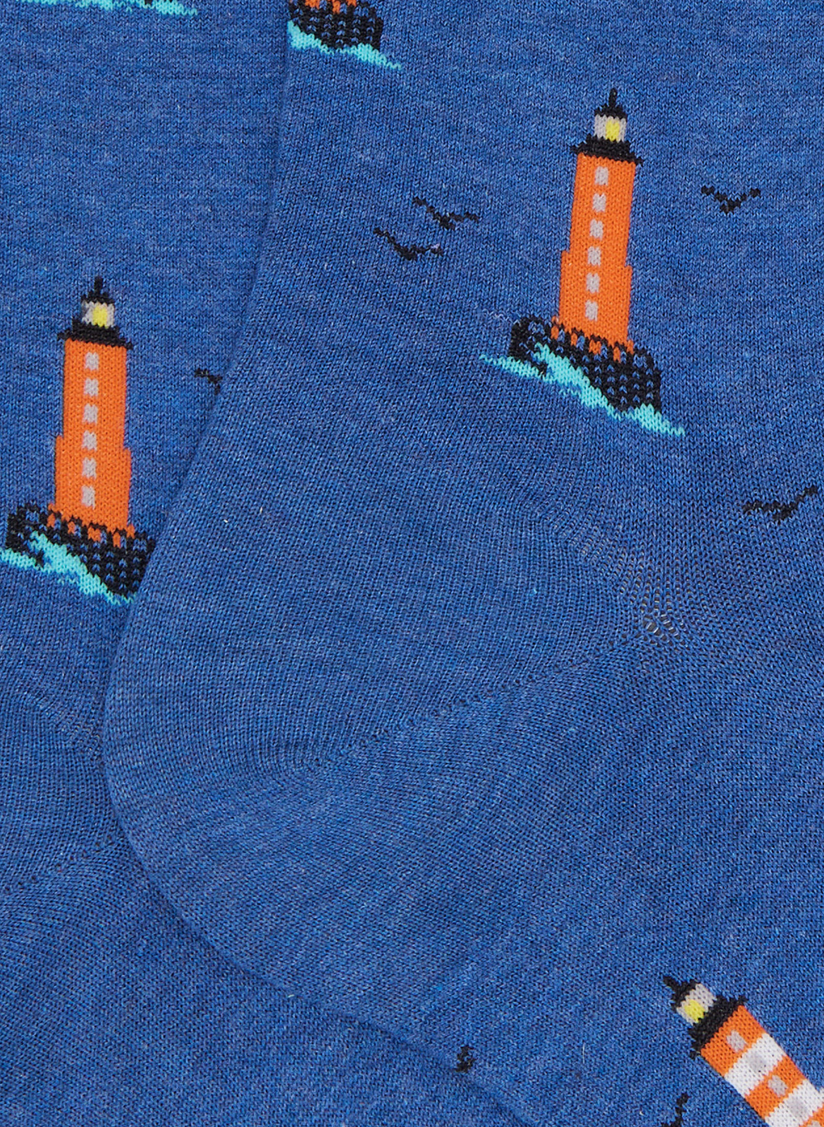 Chaussettes avec motif de phare dans la mer en coton mélangé DORÉ DORÉ Bleu