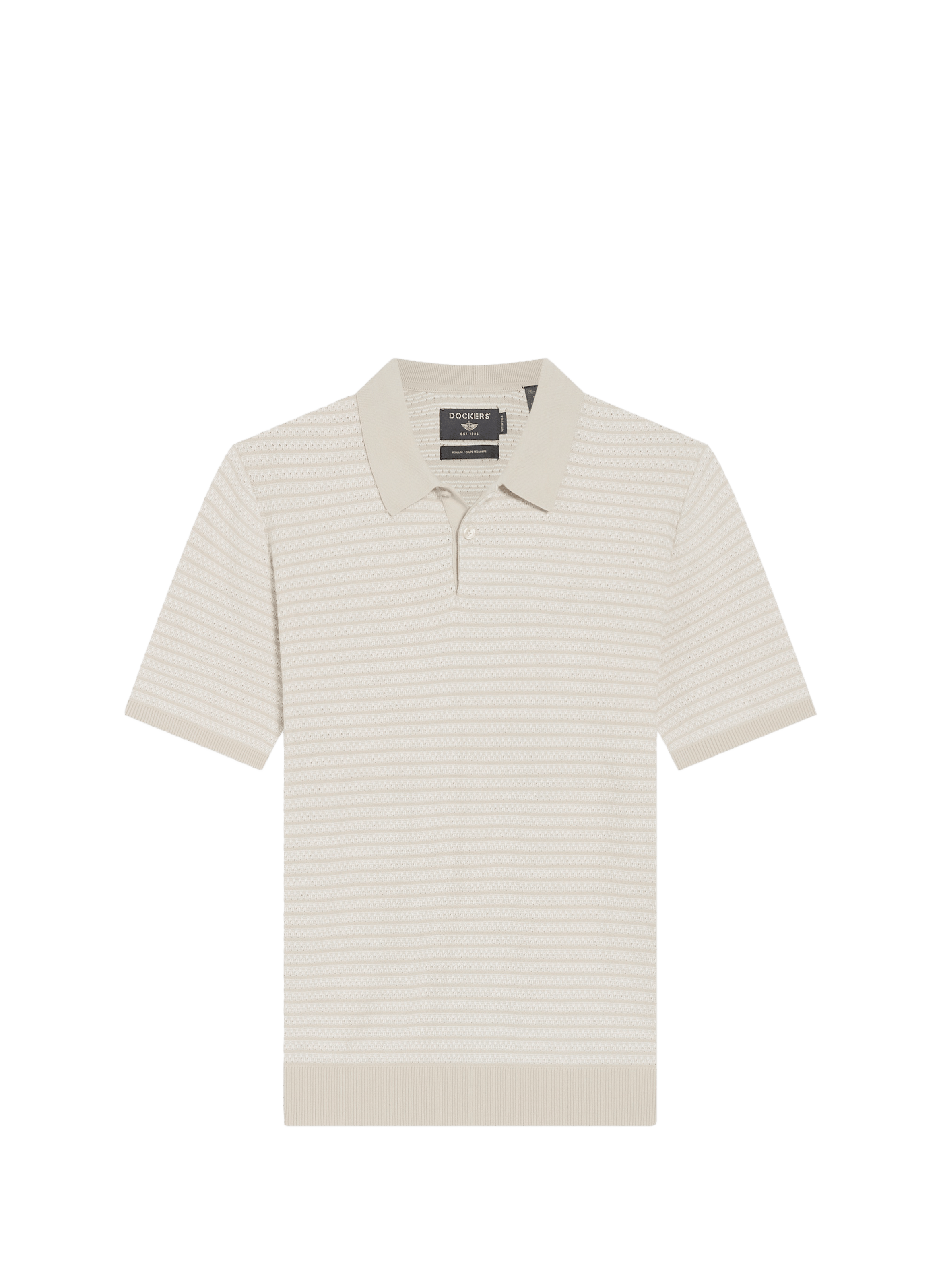 Polo rayé en coton mélangé  DOCKERS Beige