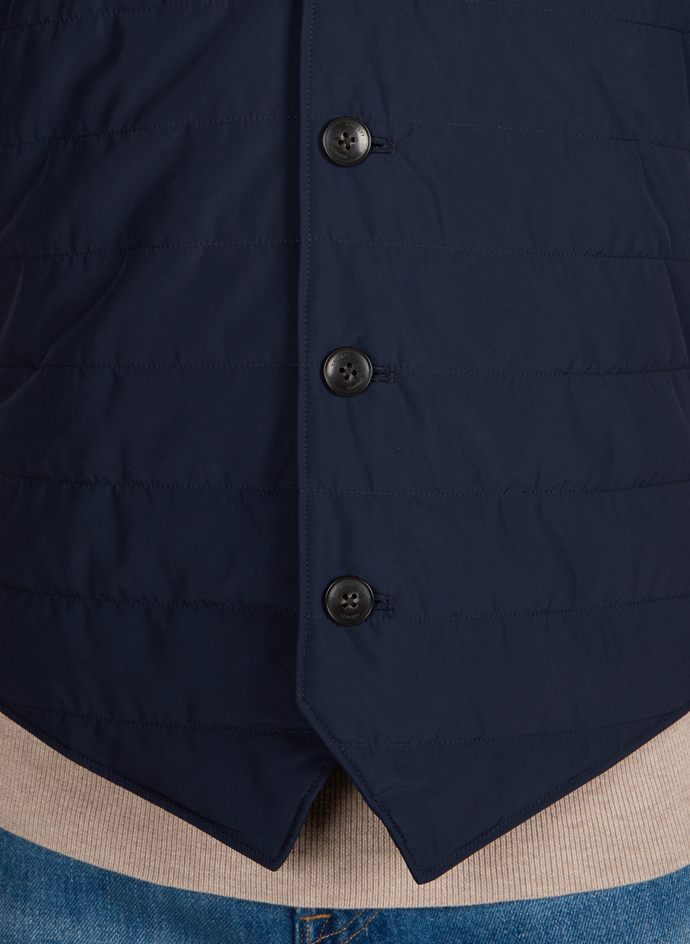Sleeveless straight jacket with high collar HACKETT Blue
